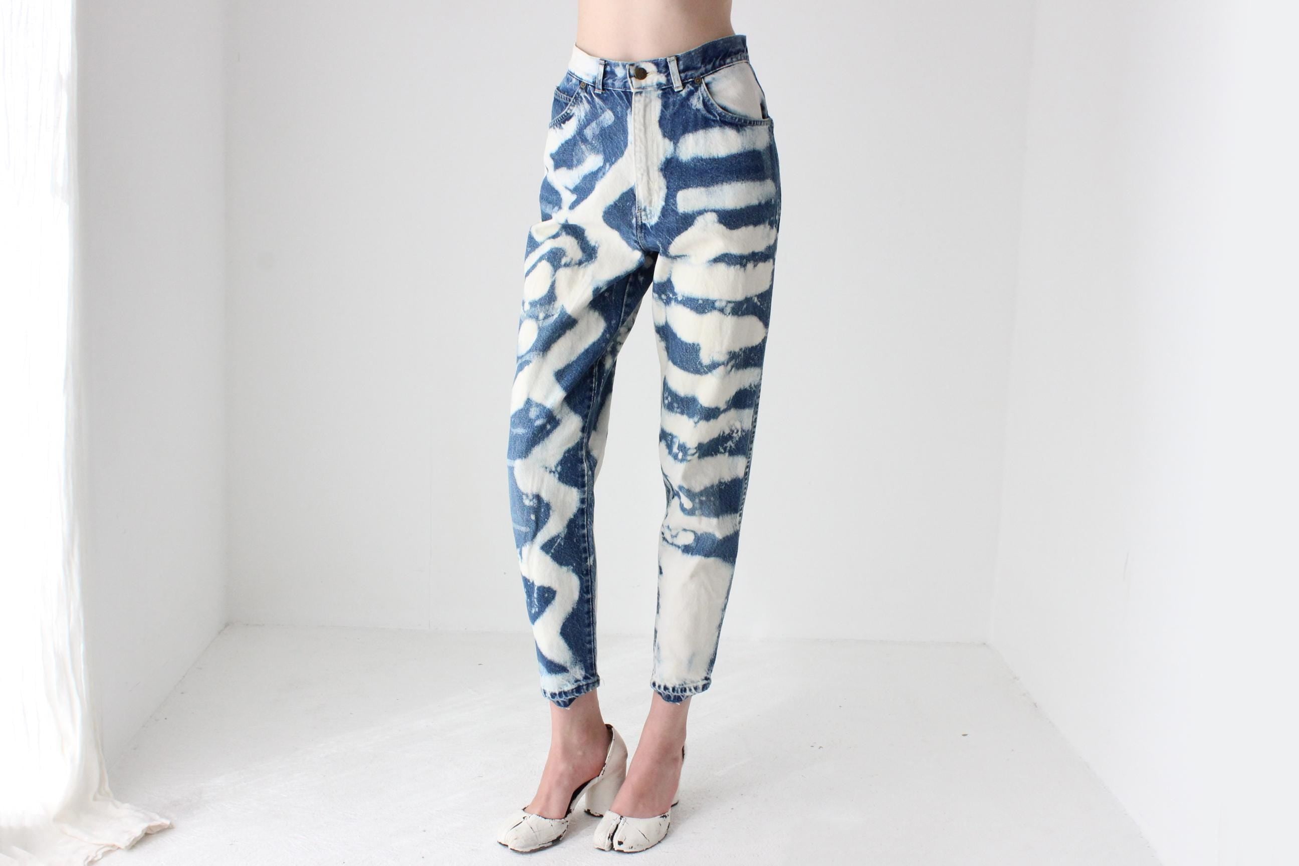 80s Acid Wash Hand Bleached Jeans