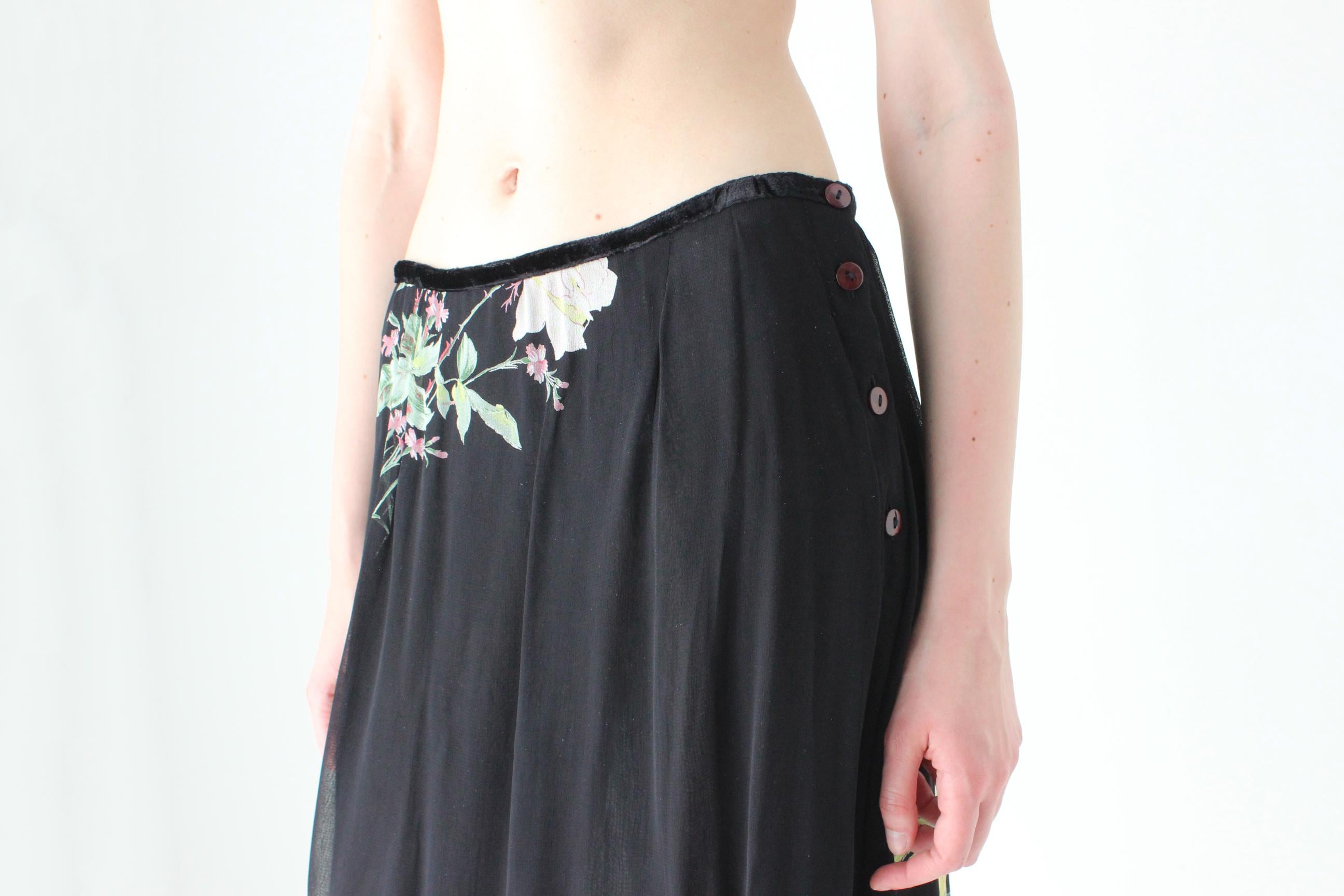 90s Peace Angel Rayon Gauze Maxi Skirt