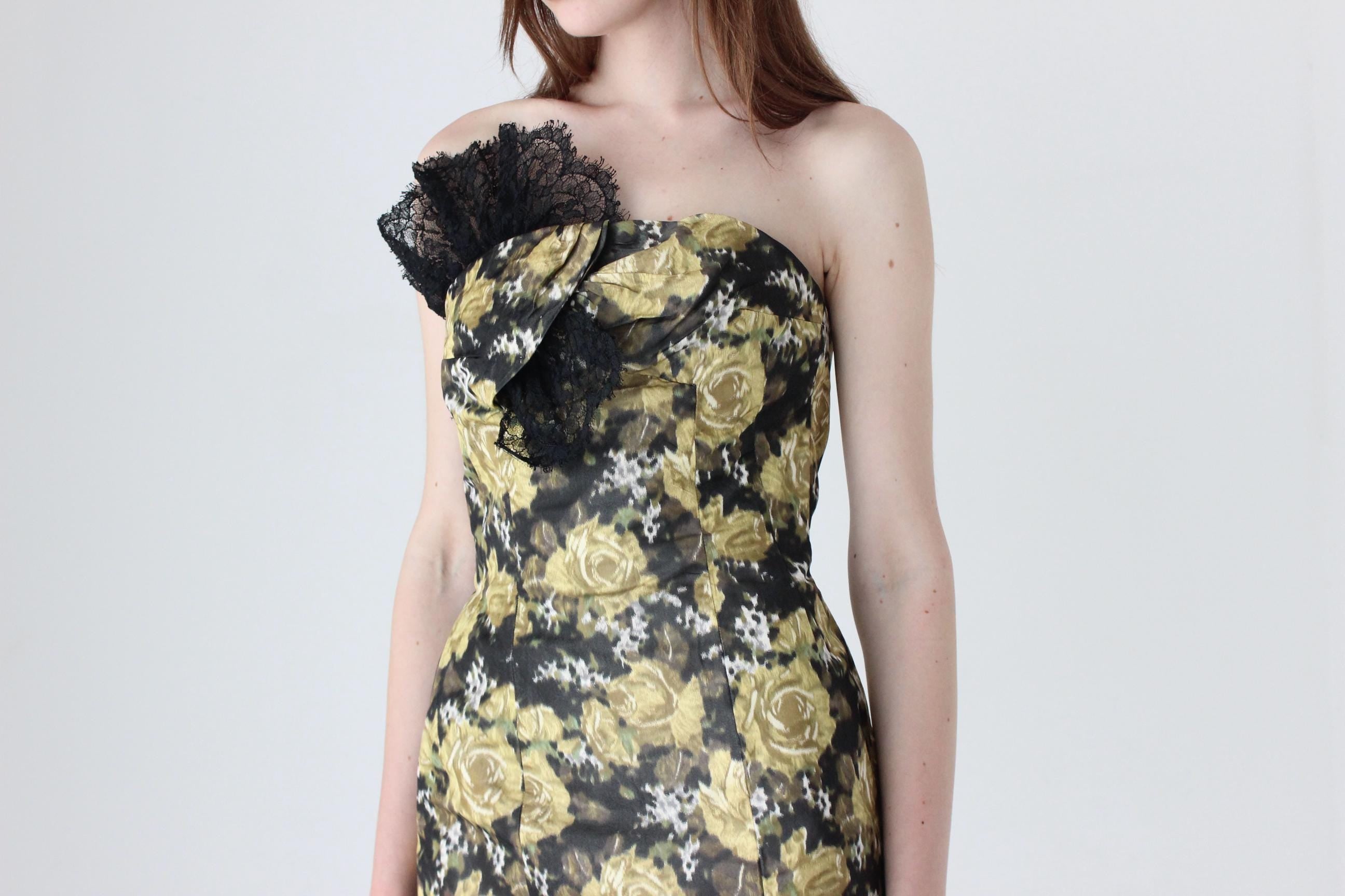 60s Pure Silk Bespoke Fitted Cocktail Dress