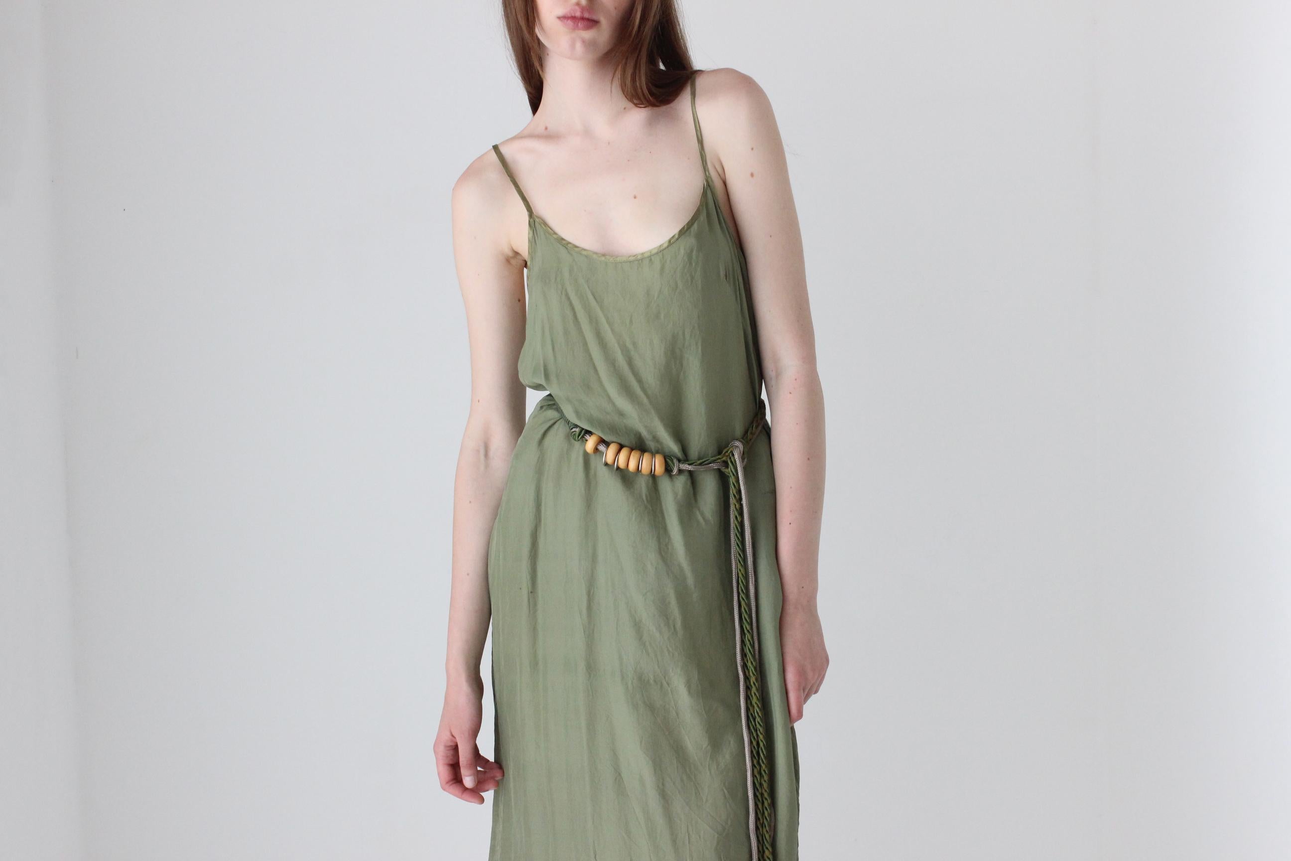 70s Olive Green Rope Belt
