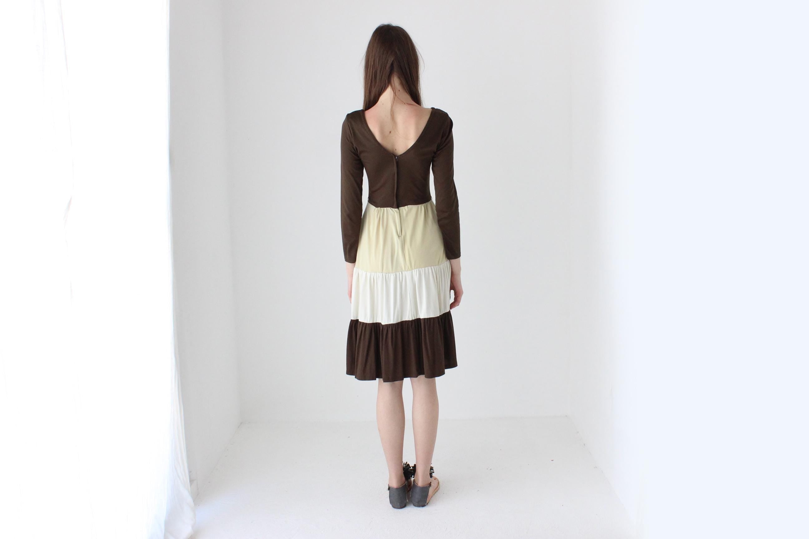 Funky 70s Tiered Jersey Dress