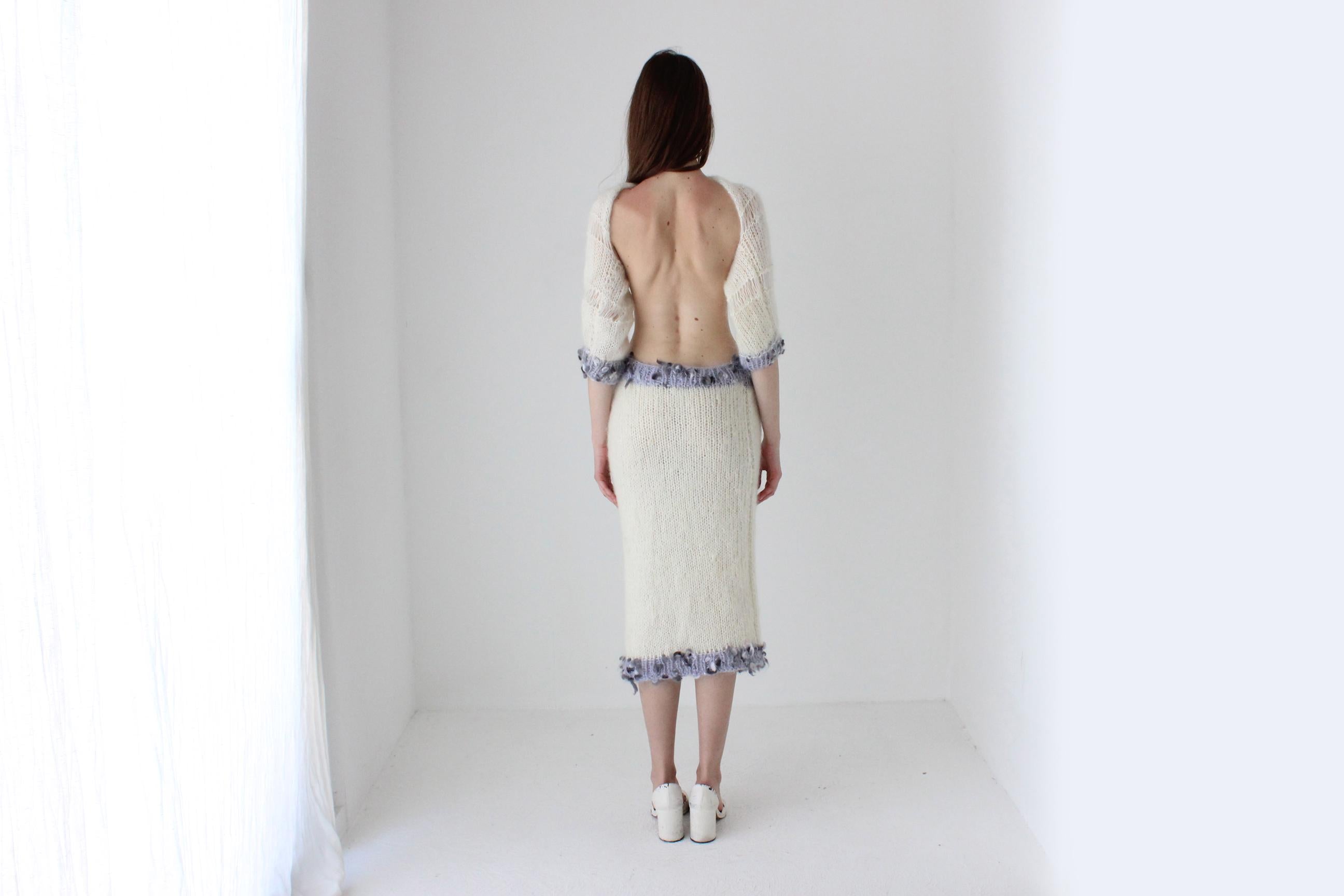 One Off Hand Knit Mohair Multi-Way Dress & Bolero Set