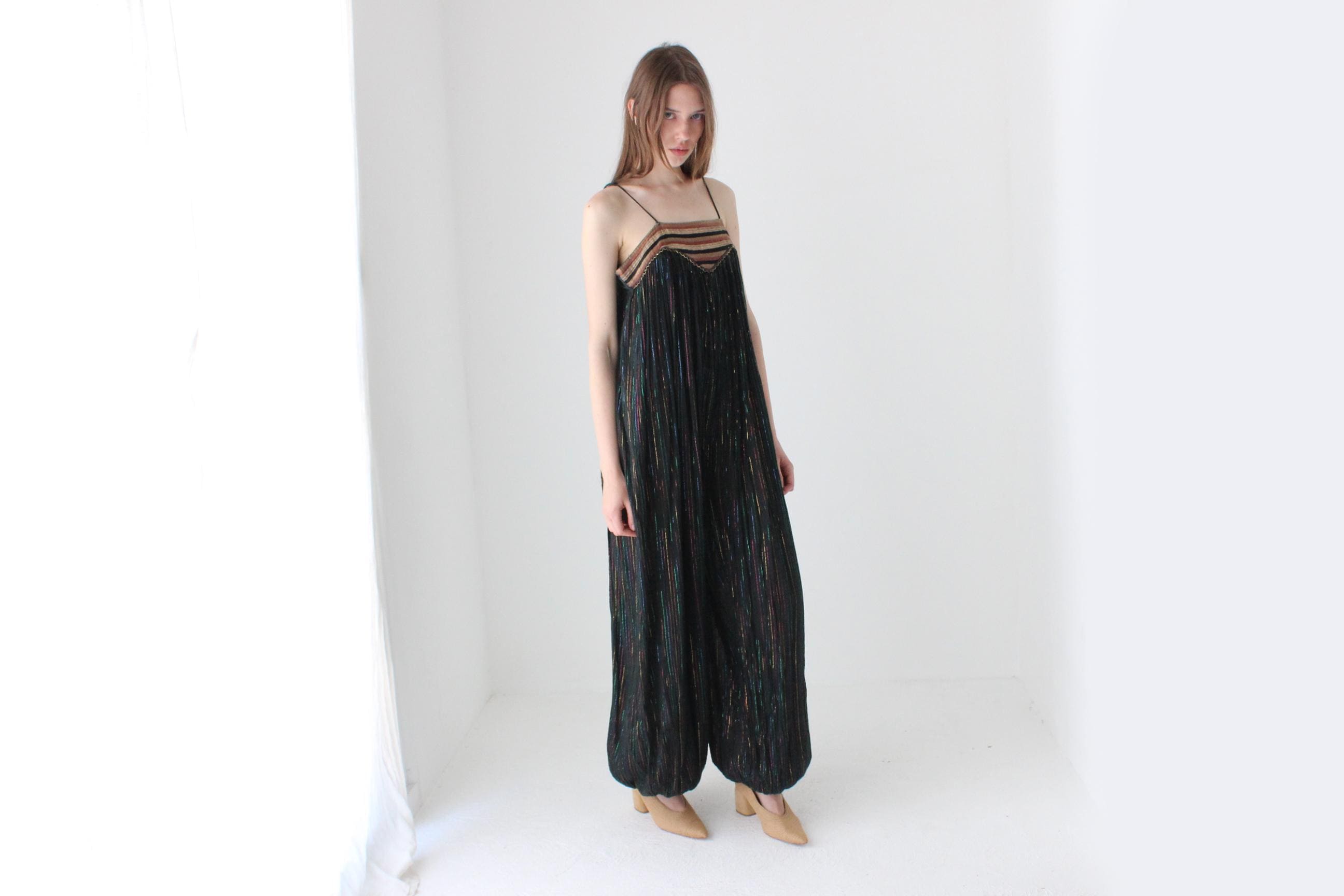 Rare As! 70s Disco Gauze Balloon Leg Jumpsuit