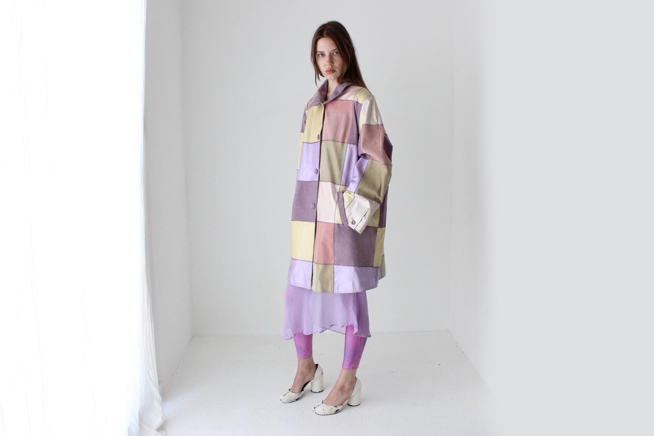 90s PURE SILK Georgette Sheer Pastel Bias Cut Dress