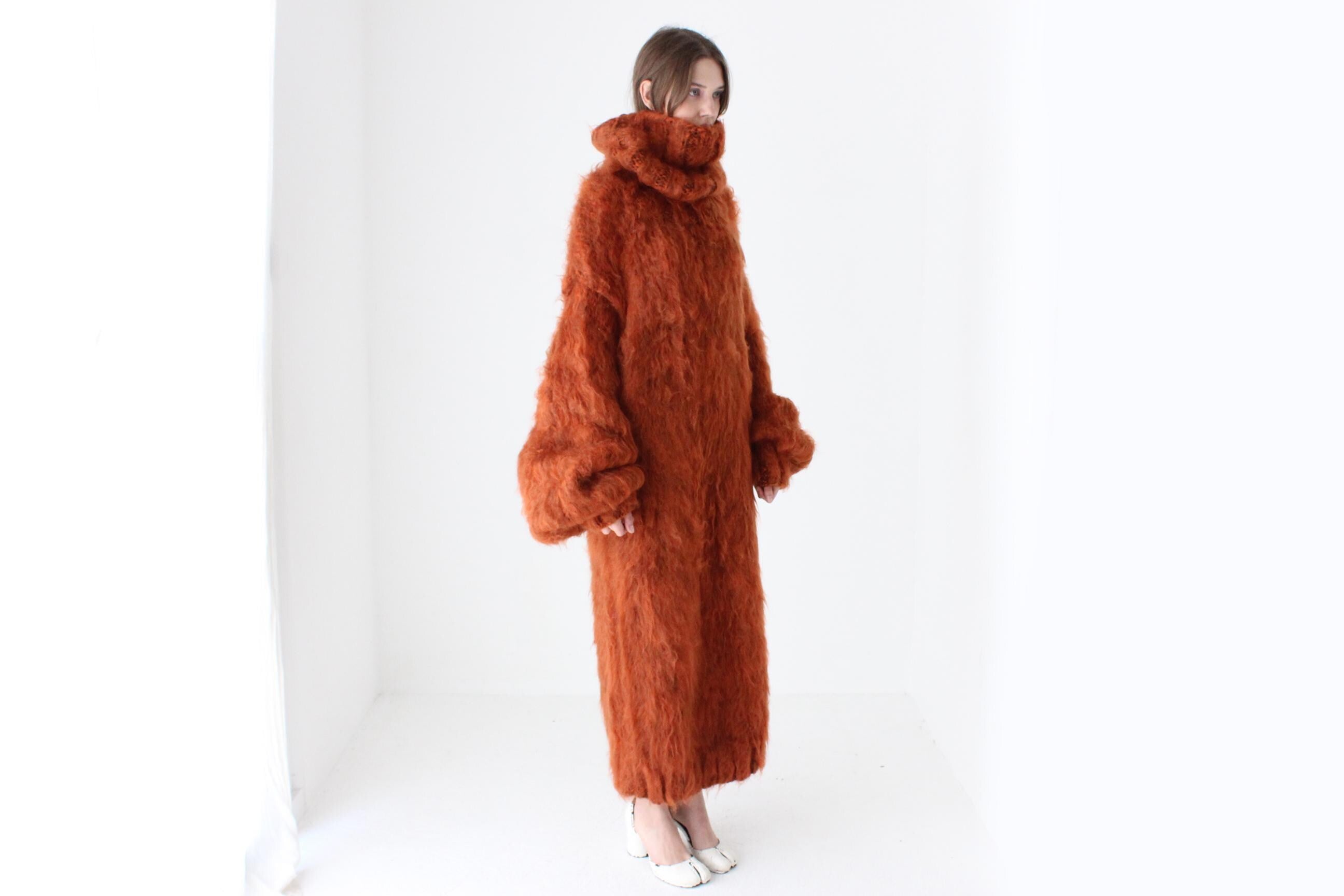 Outrageous Hand Knit Mohair Maxi Sweater Dress