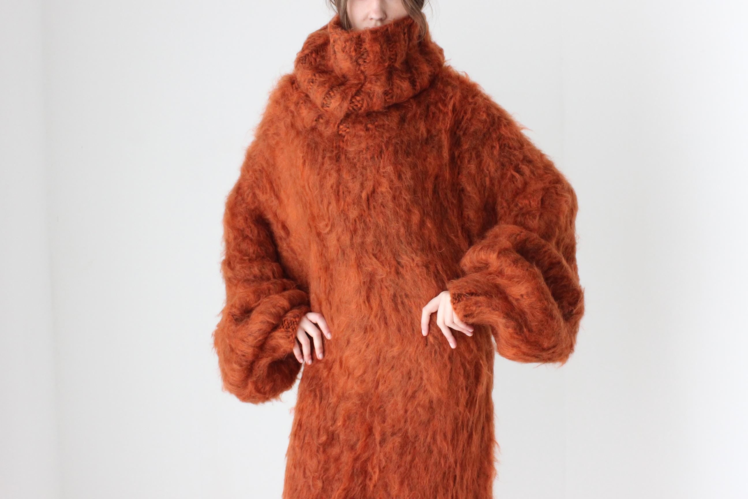 Outrageous Hand Knit Mohair Maxi Sweater Dress