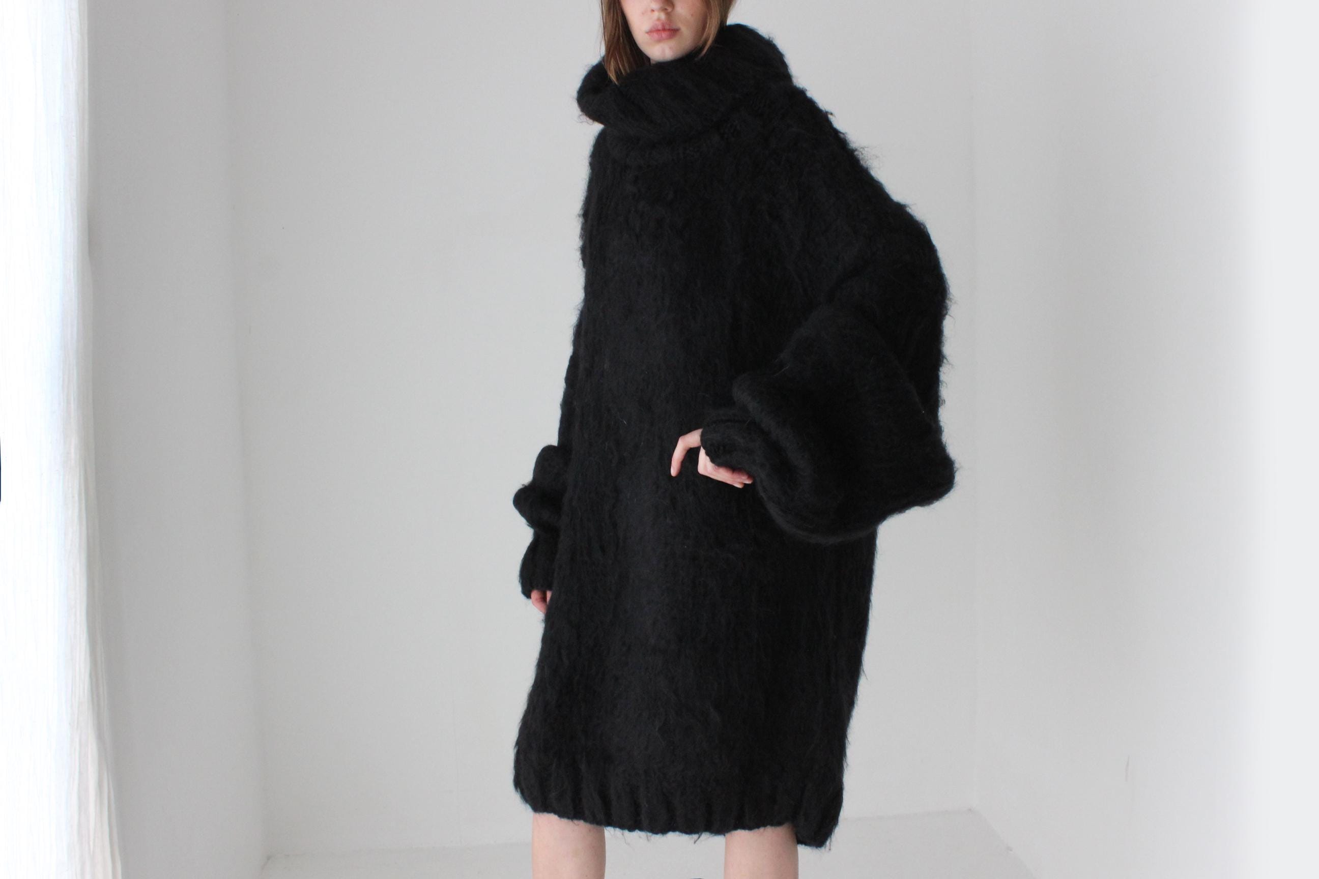 Fine Hand Knit Mohair Oversized Sweater Dress