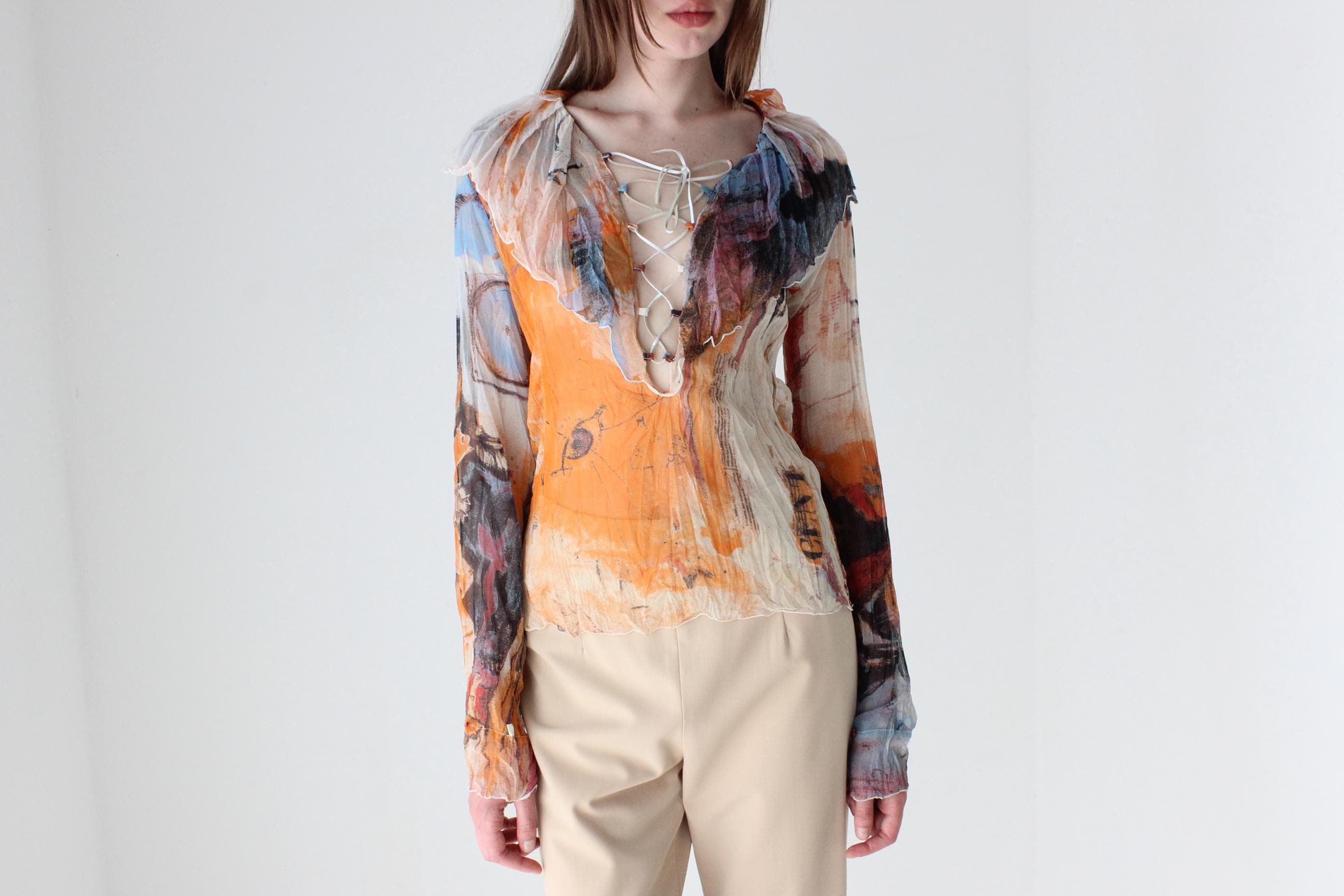 Y2K Just Cavalli Surrealist Top