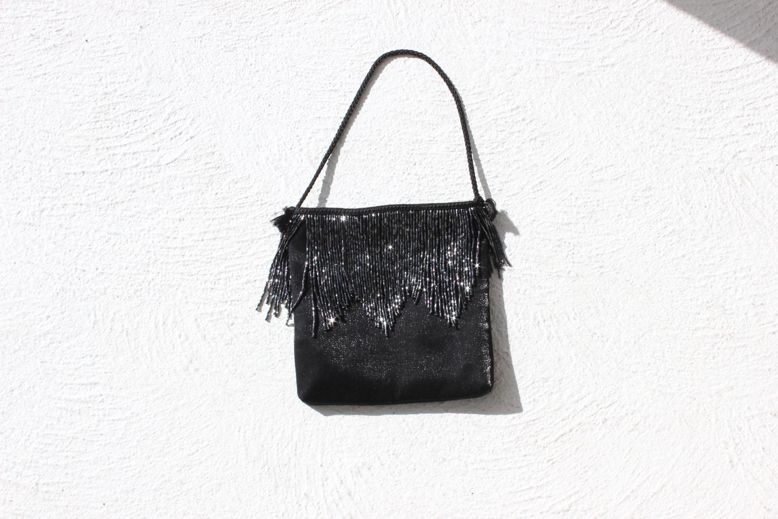 Y2K Glass Beaded Fringe Bag