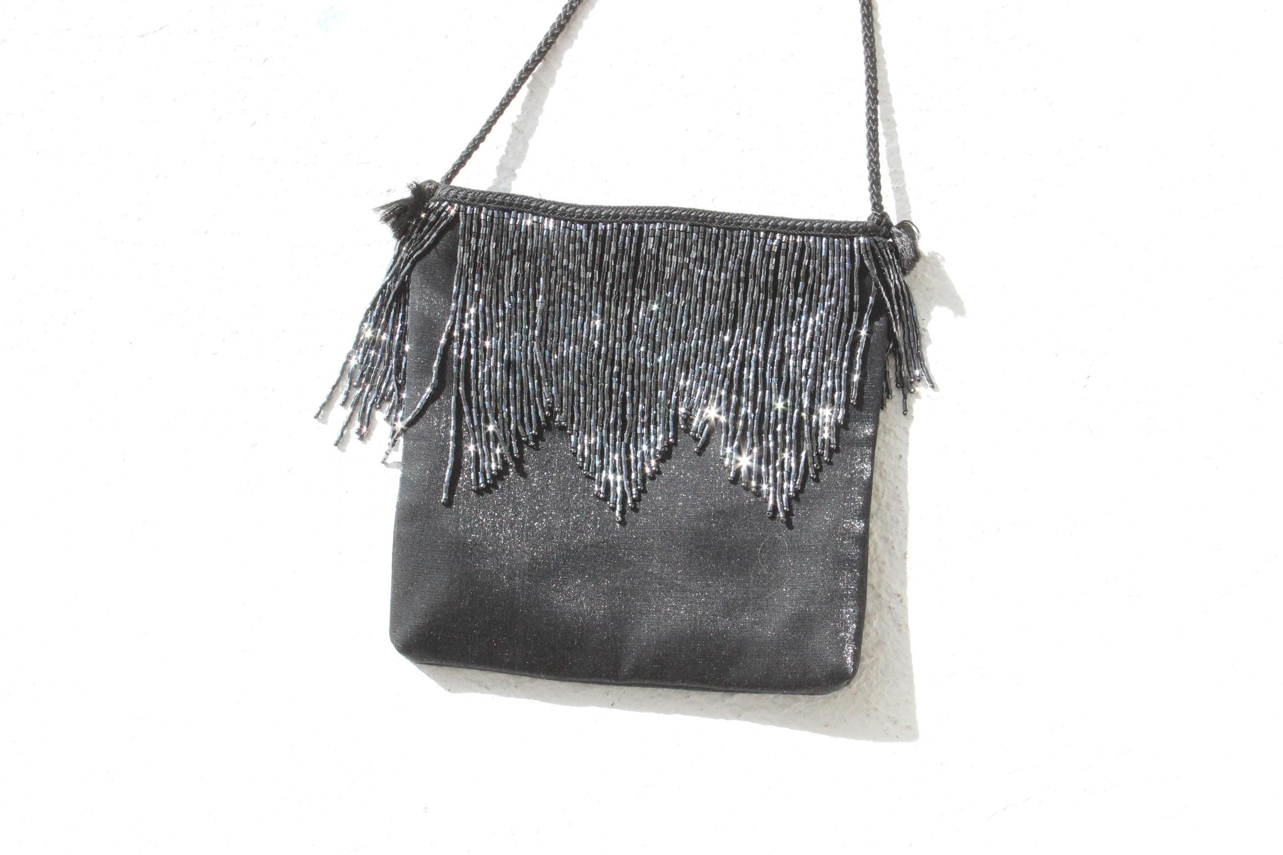 Y2K Glass Beaded Fringe Bag