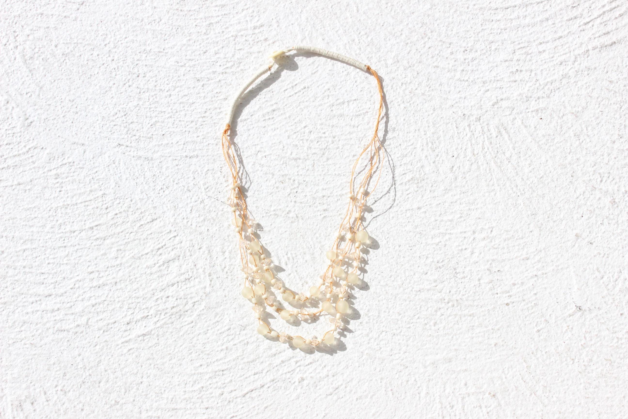 90s Natural Sea Glass Shell Layered Necklace