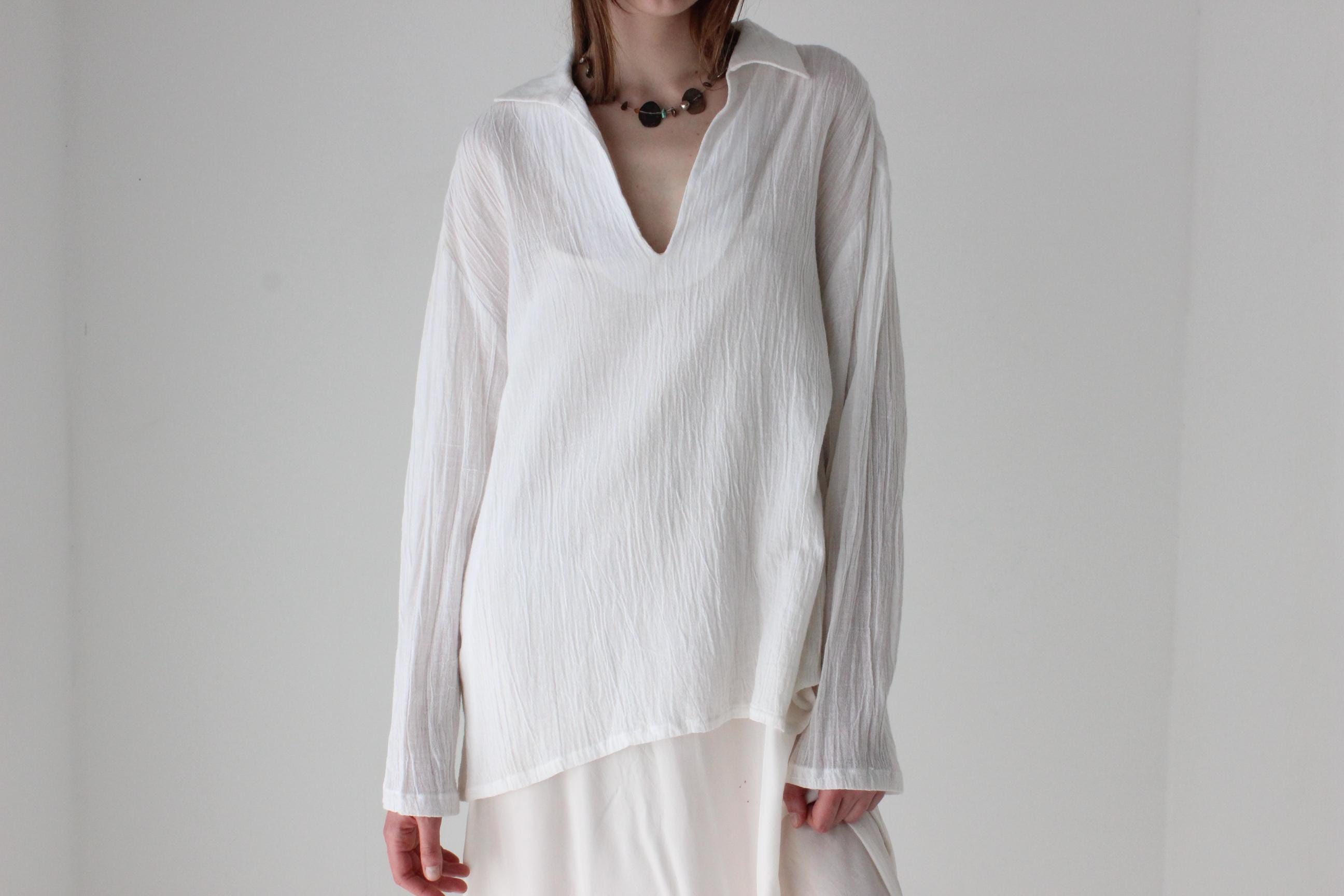 90s Cotton Gauze Unisex Artist Smock Shirt