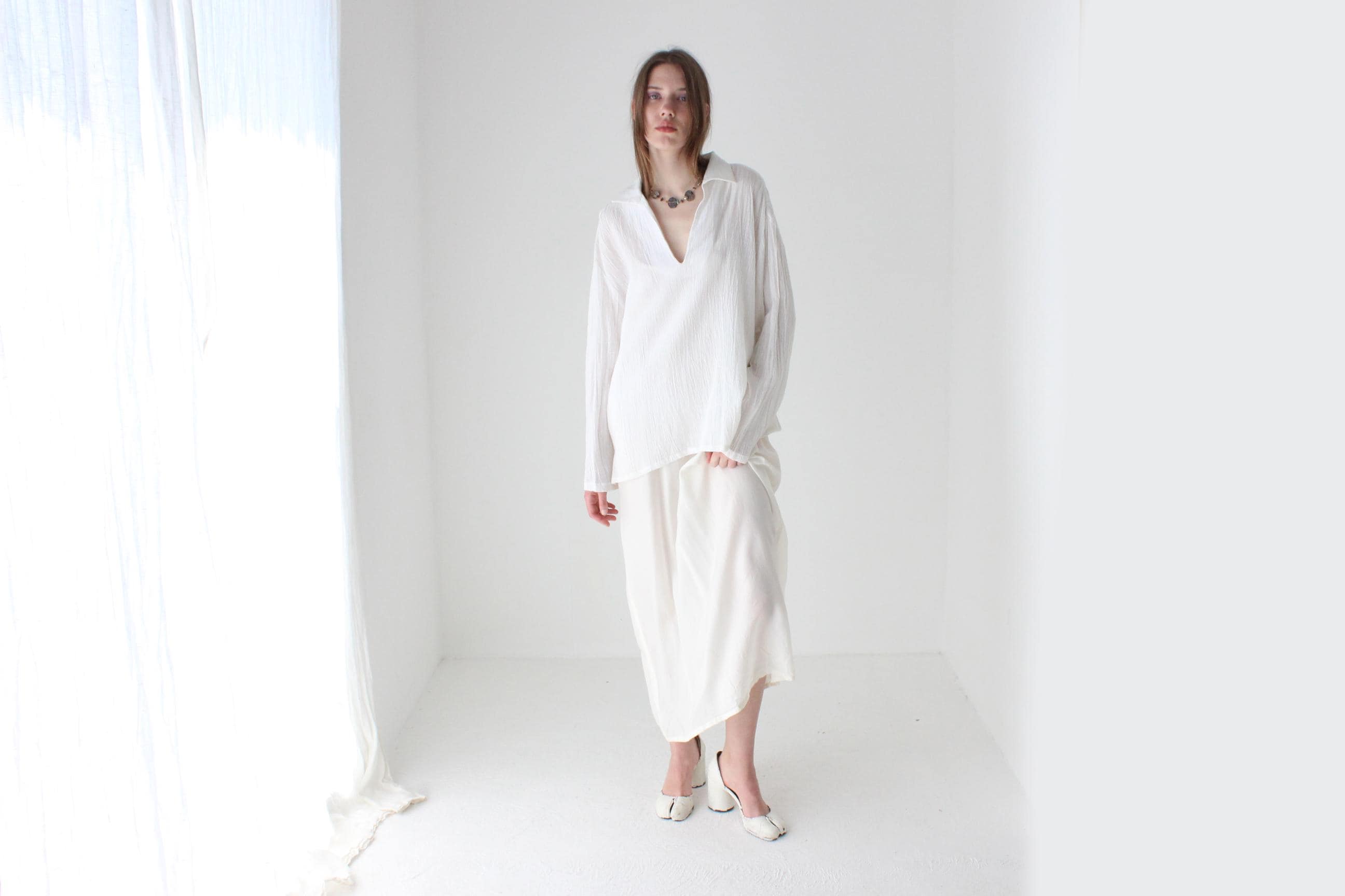 90s Cotton Gauze Unisex Artist Smock Shirt