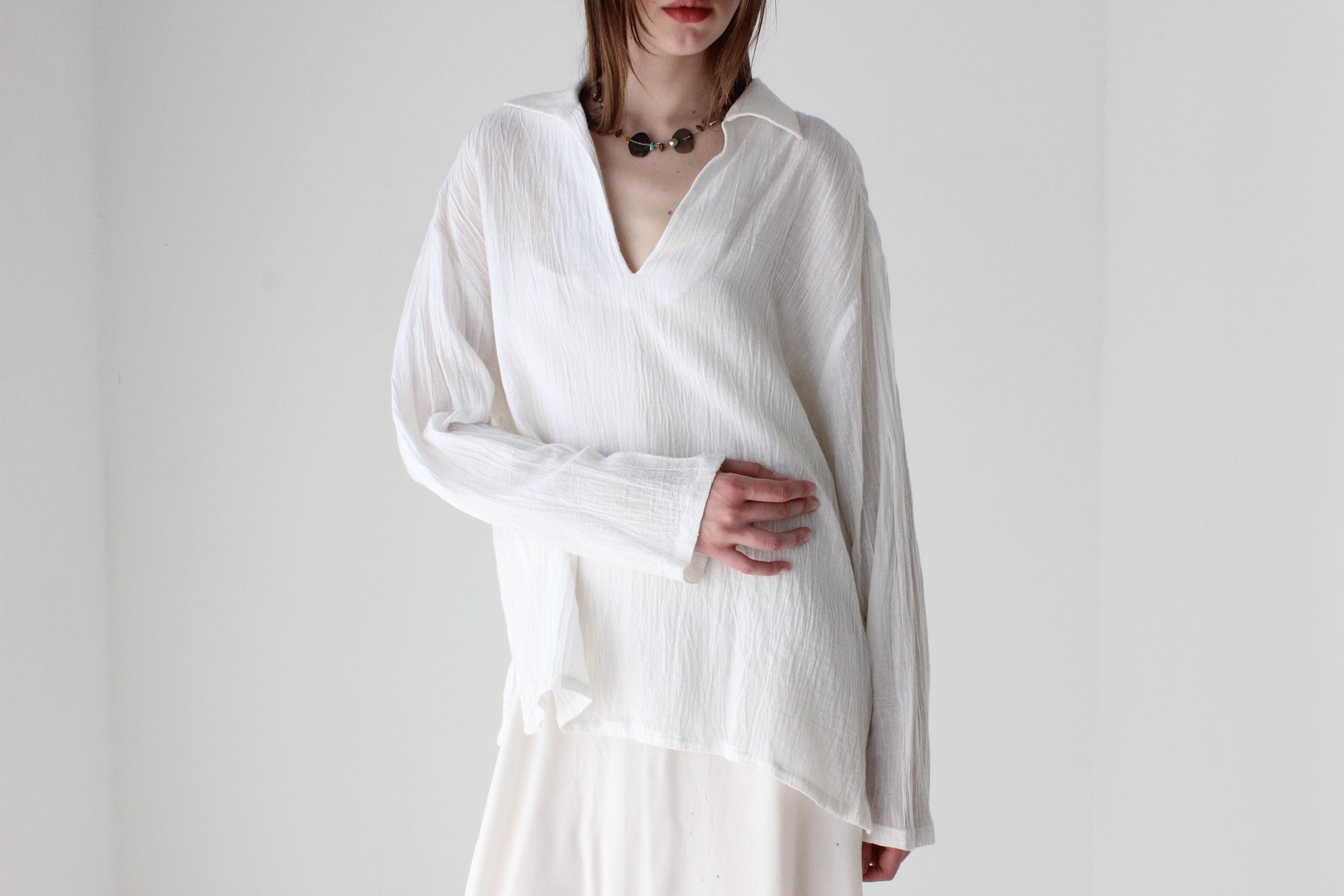 90s Cotton Gauze Unisex Artist Smock Shirt