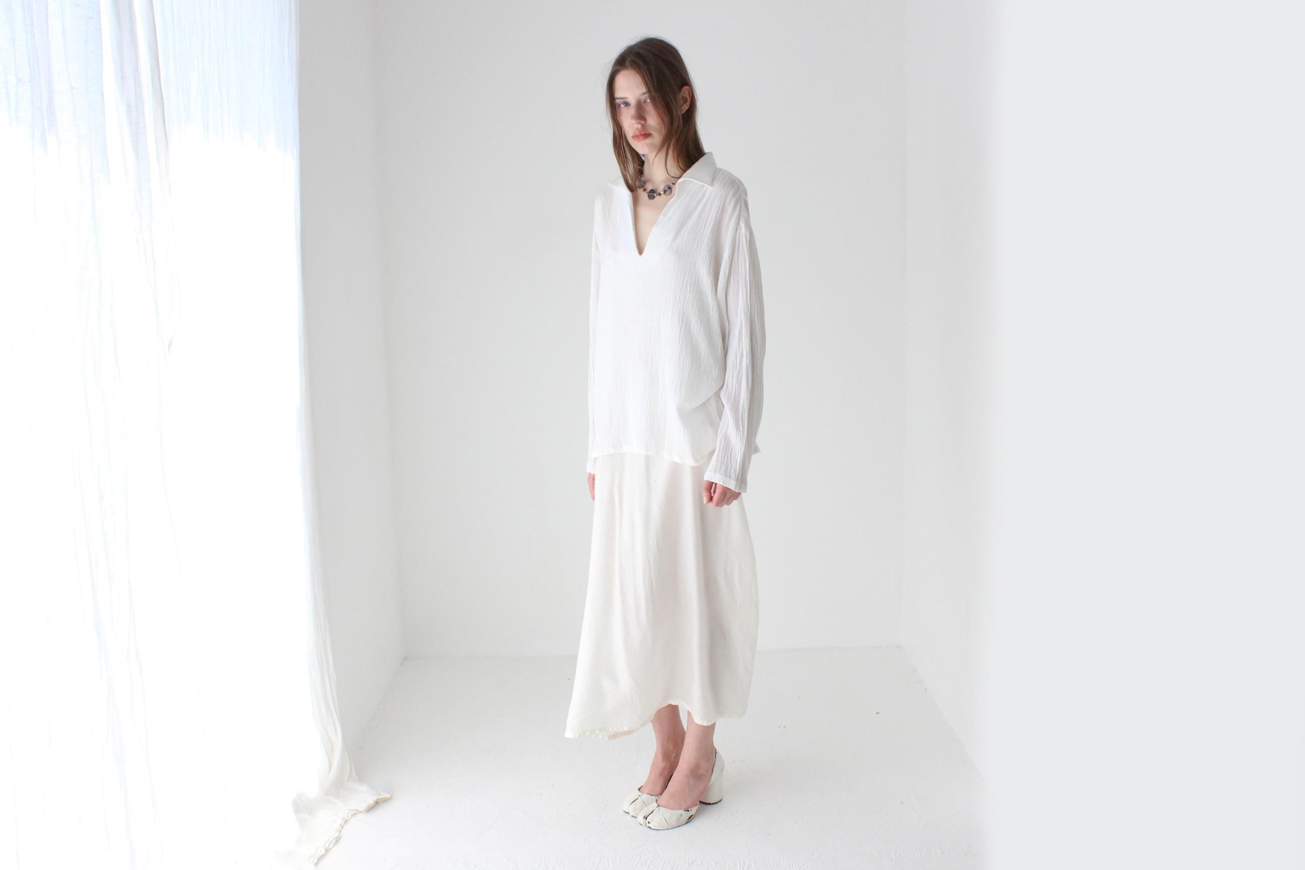 90s Cotton Gauze Unisex Artist Smock Shirt
