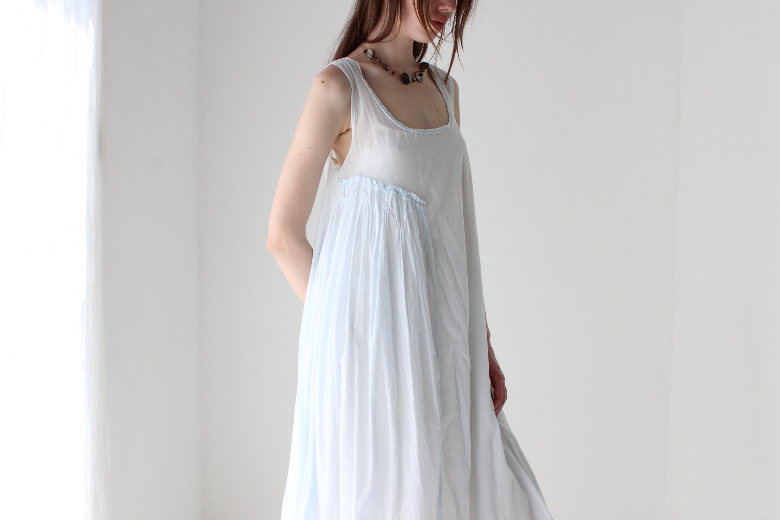 90s Tissue Thin Cotton Gauze Trapeze Dress