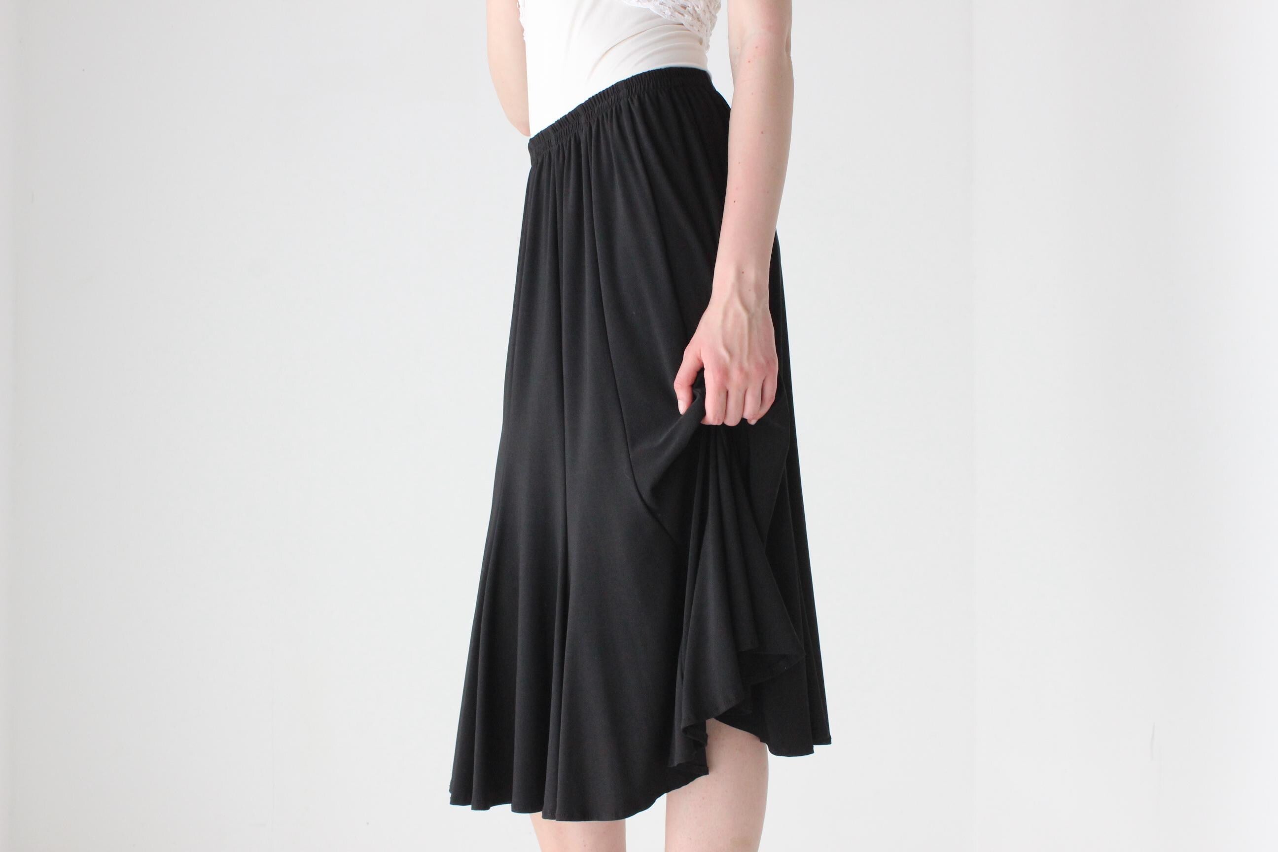 90s Minimal Slinky Midi Skirt