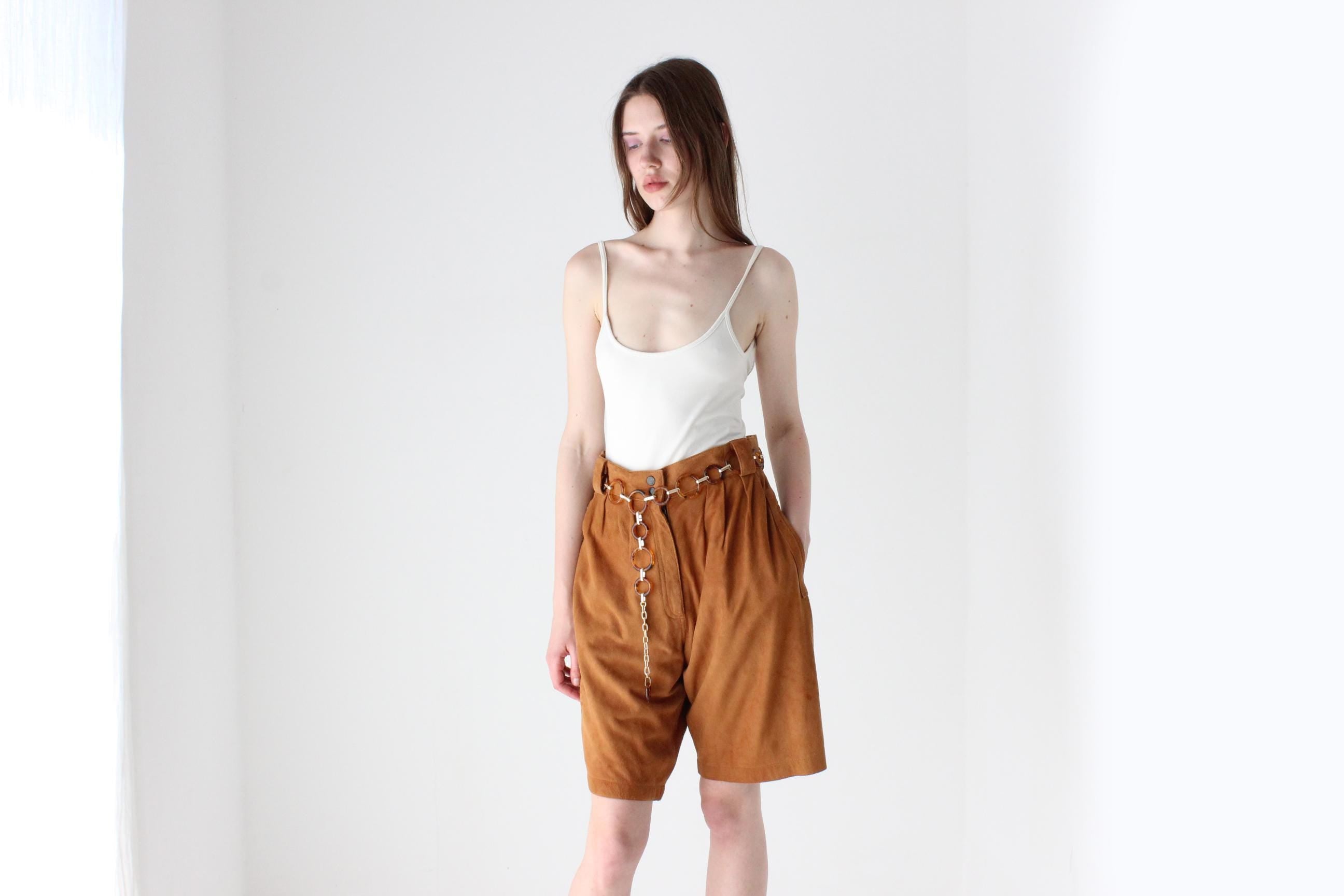 Tortoiseshell & Gold Tone Ring Chain Link Belt
