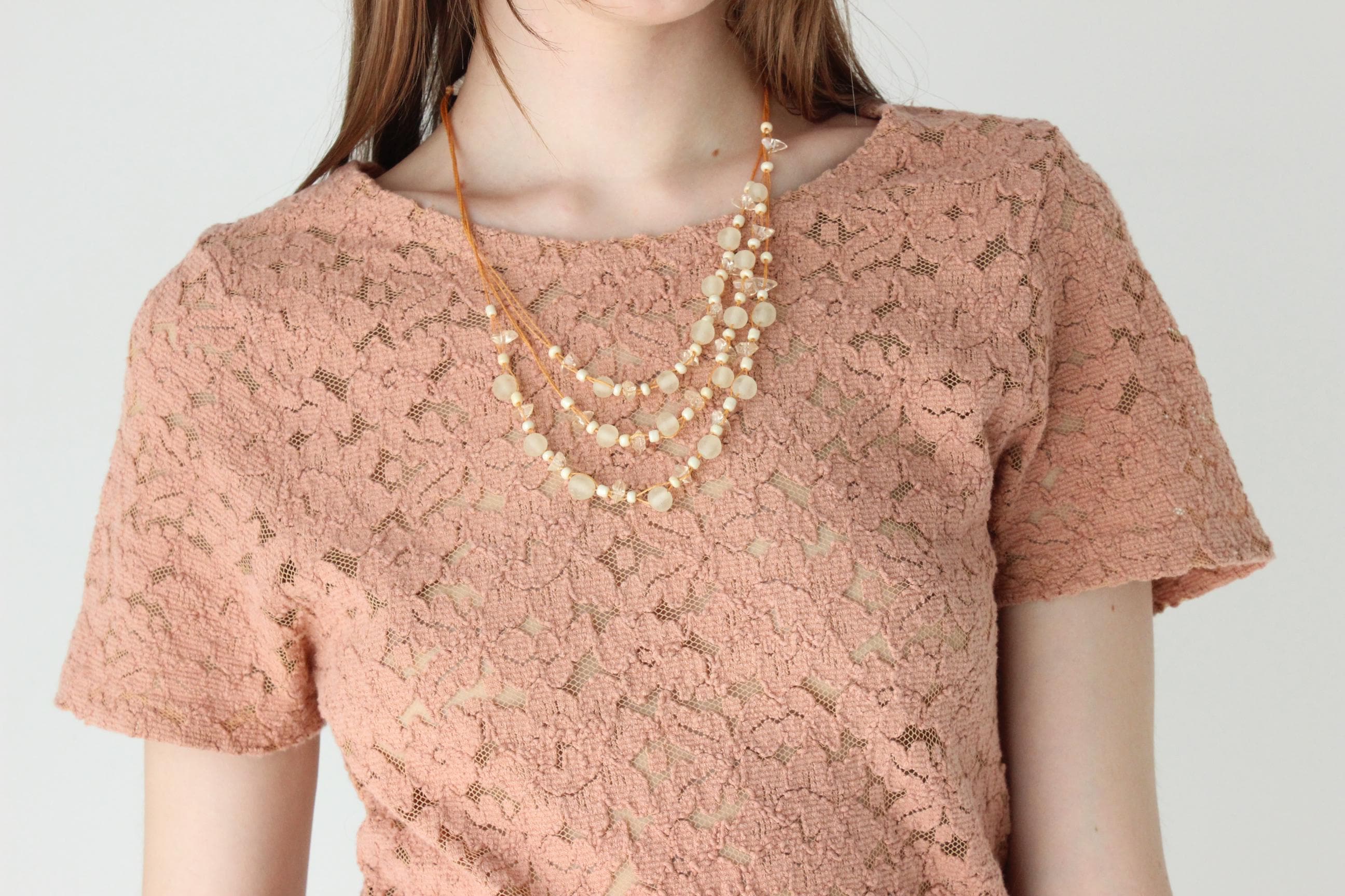 90s Natural Sea Glass Shell Layered Necklace