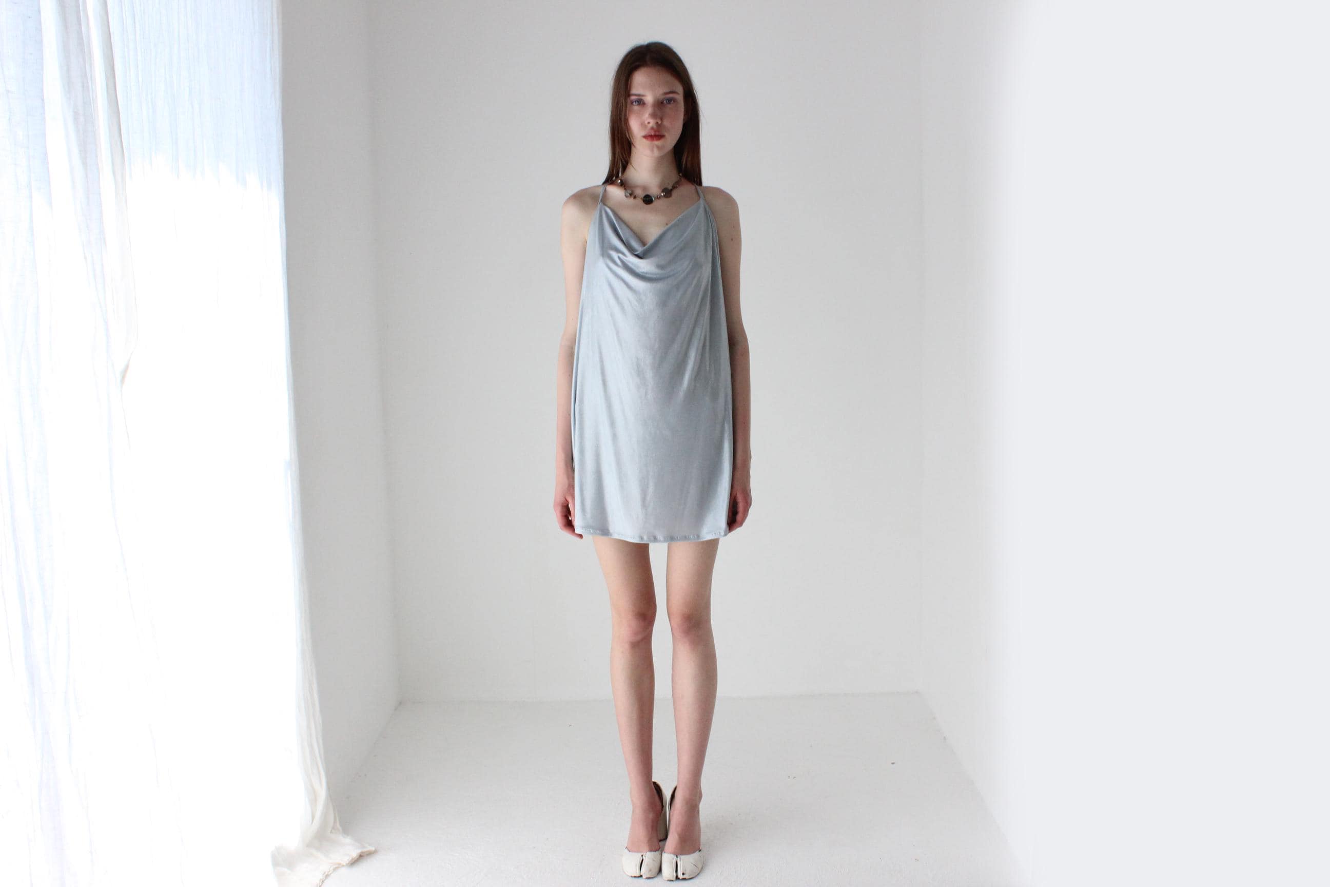 90s Iridescent Slinky Halter Top or Mini
