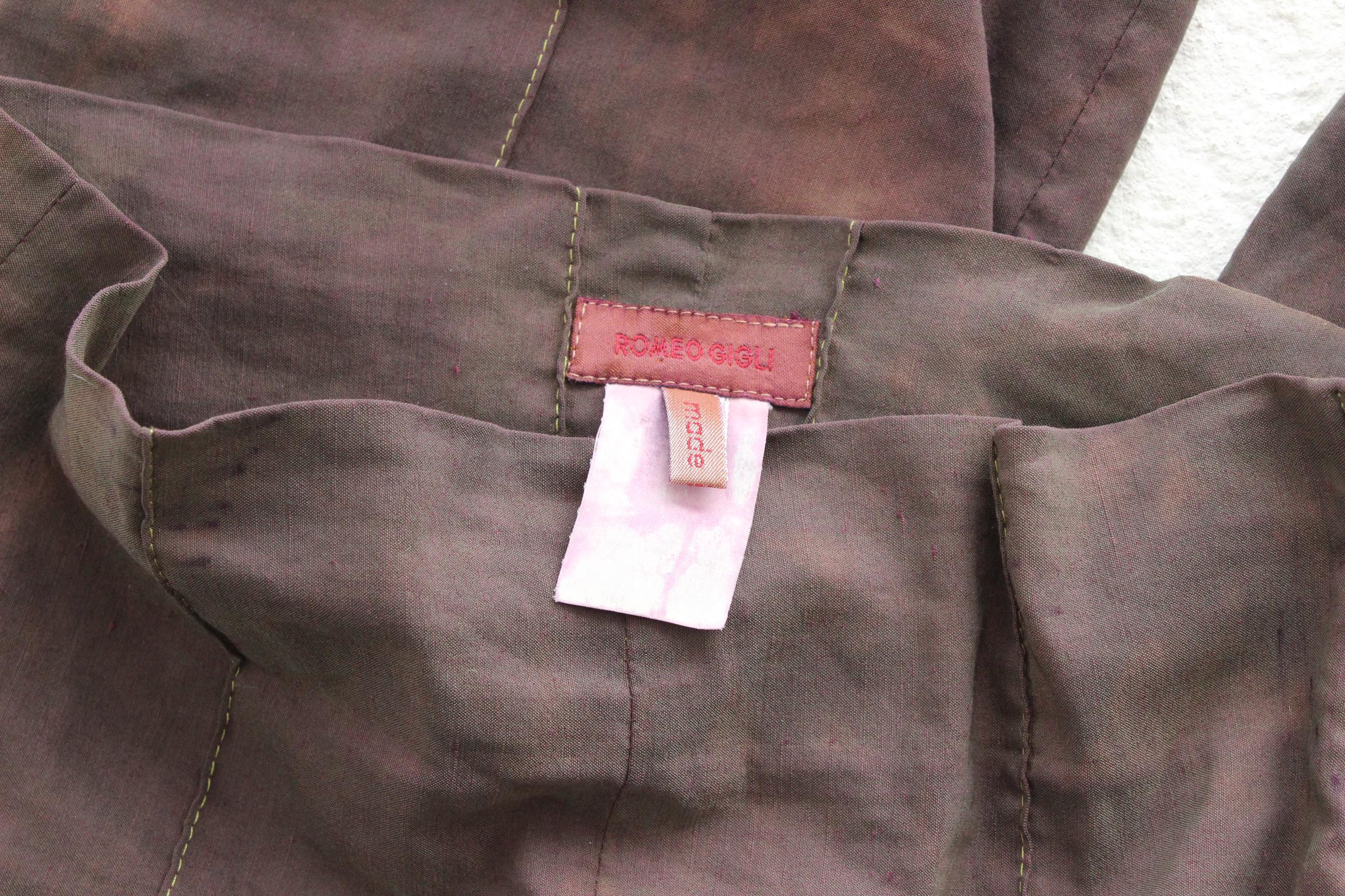 90s Romeo Gigli Super High Waist Trousers in Mottled Dye