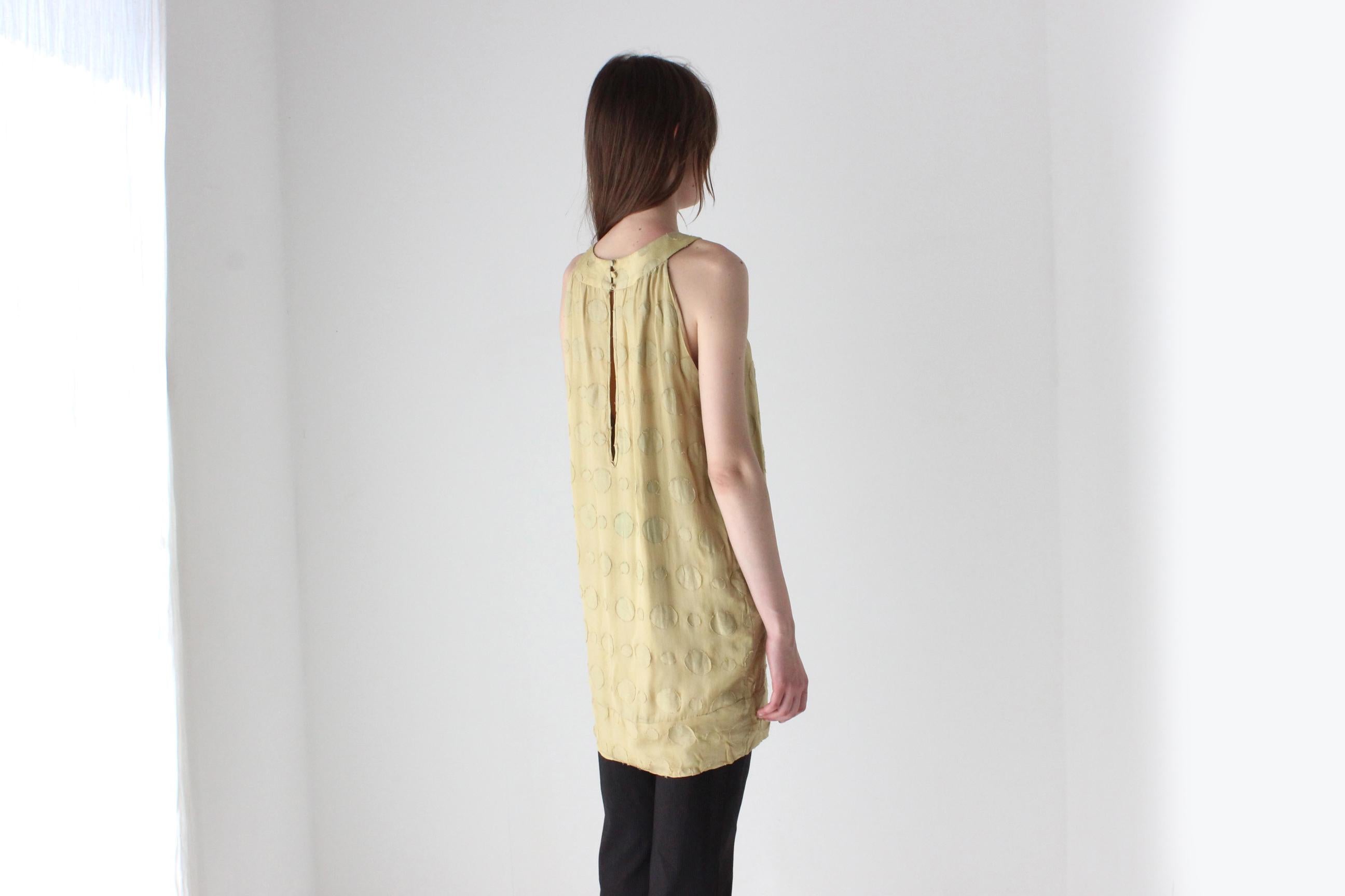 Y2K Pure Silk Embossed Polka Dot Mini Dress