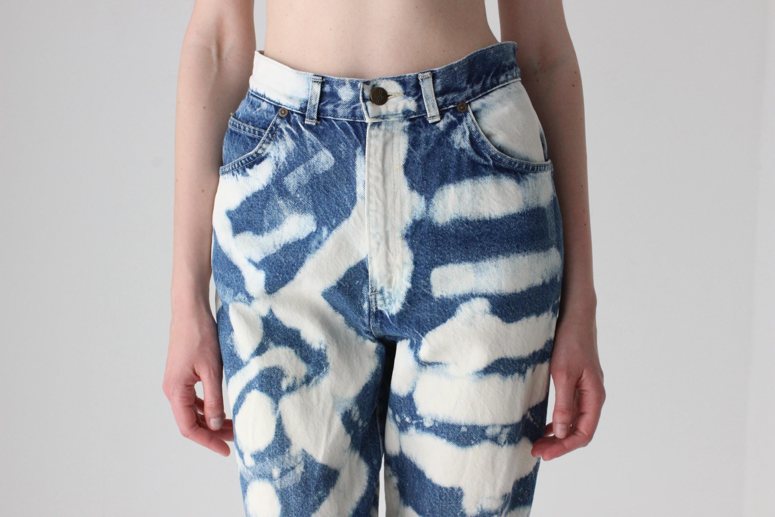 80s Acid Wash Hand Bleached Jeans