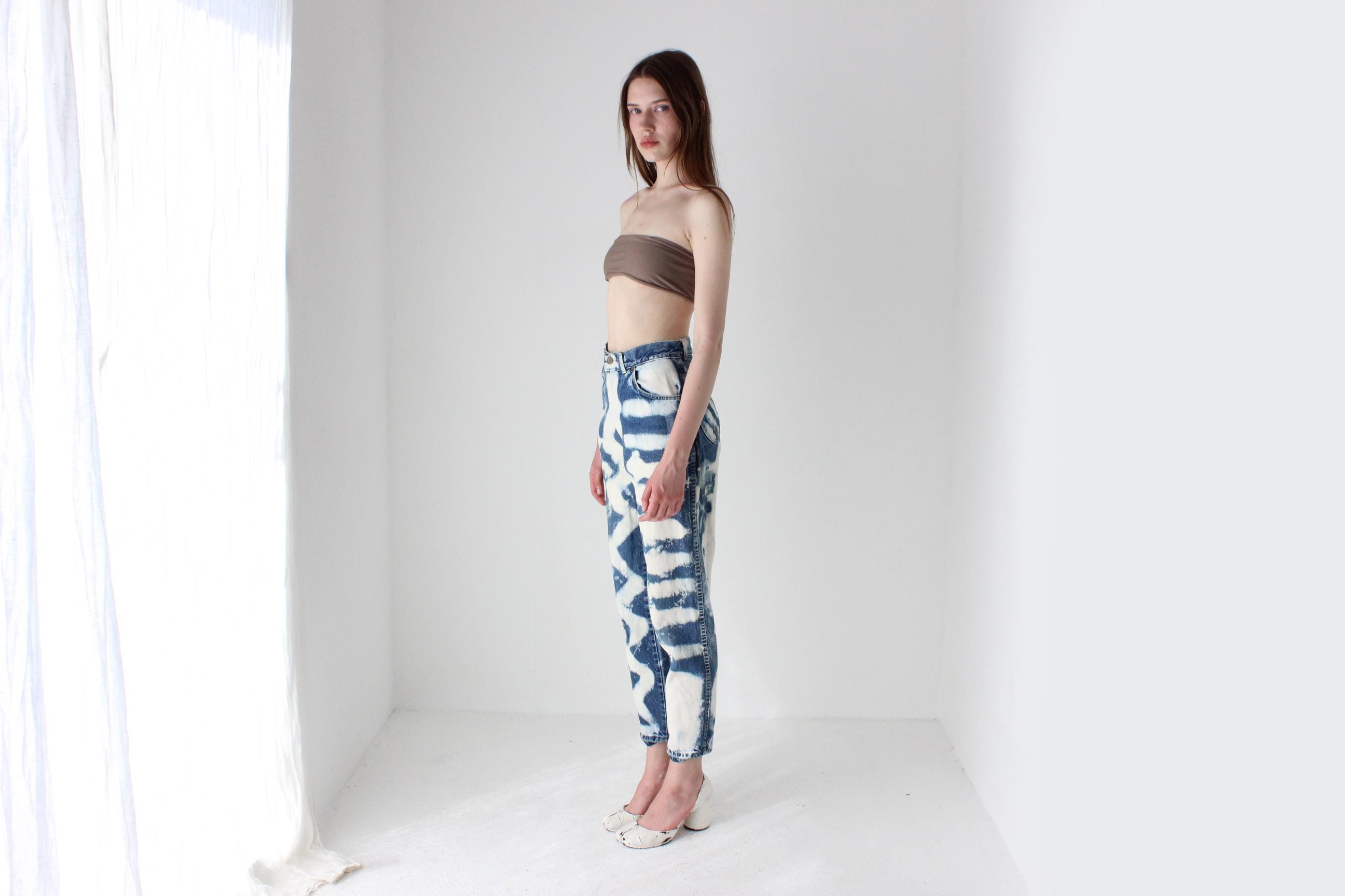 80s Acid Wash Hand Bleached Jeans