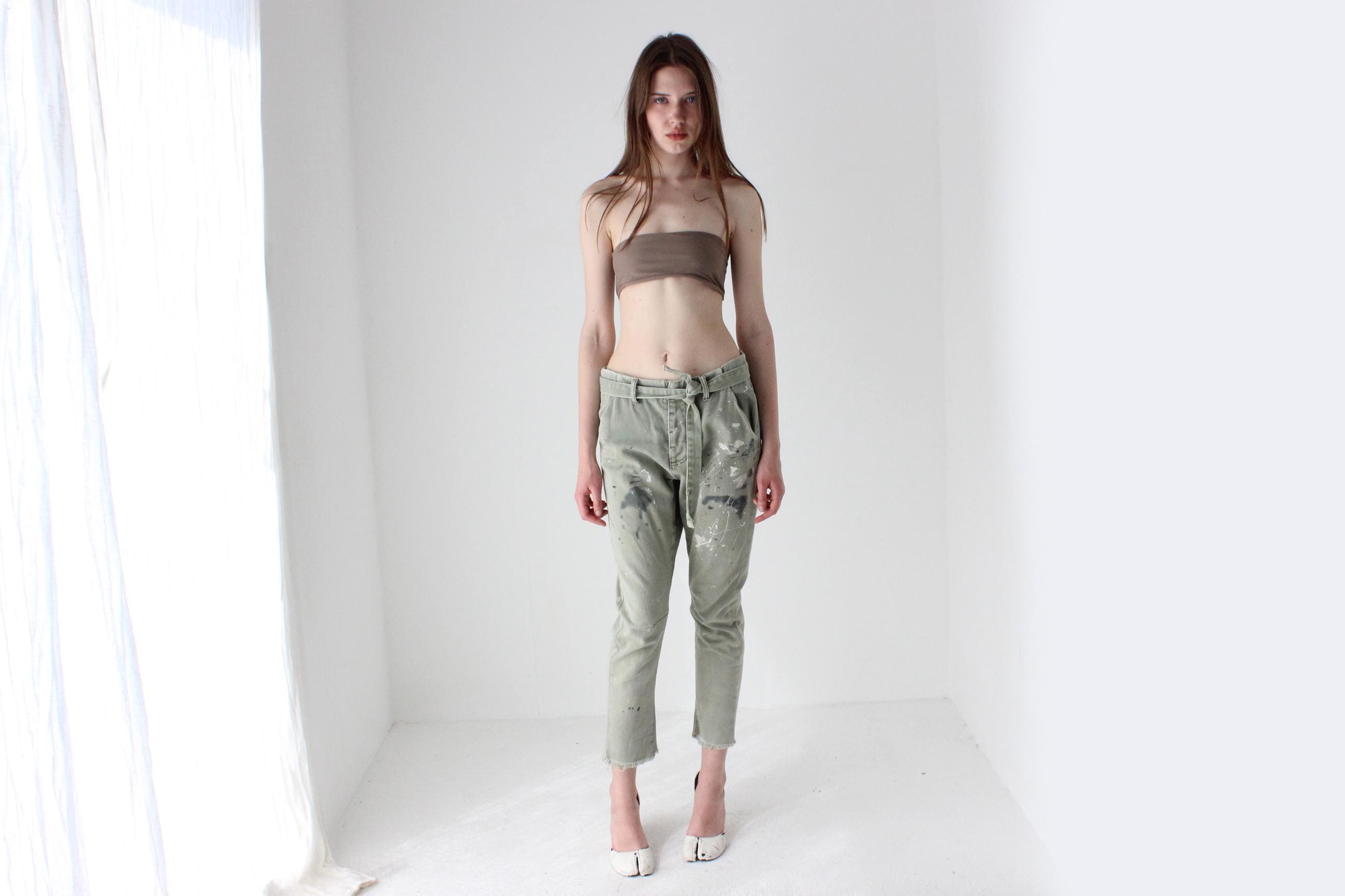 Y2K One Teaspoon Arty Paint Spatter Drop Crotch Pants