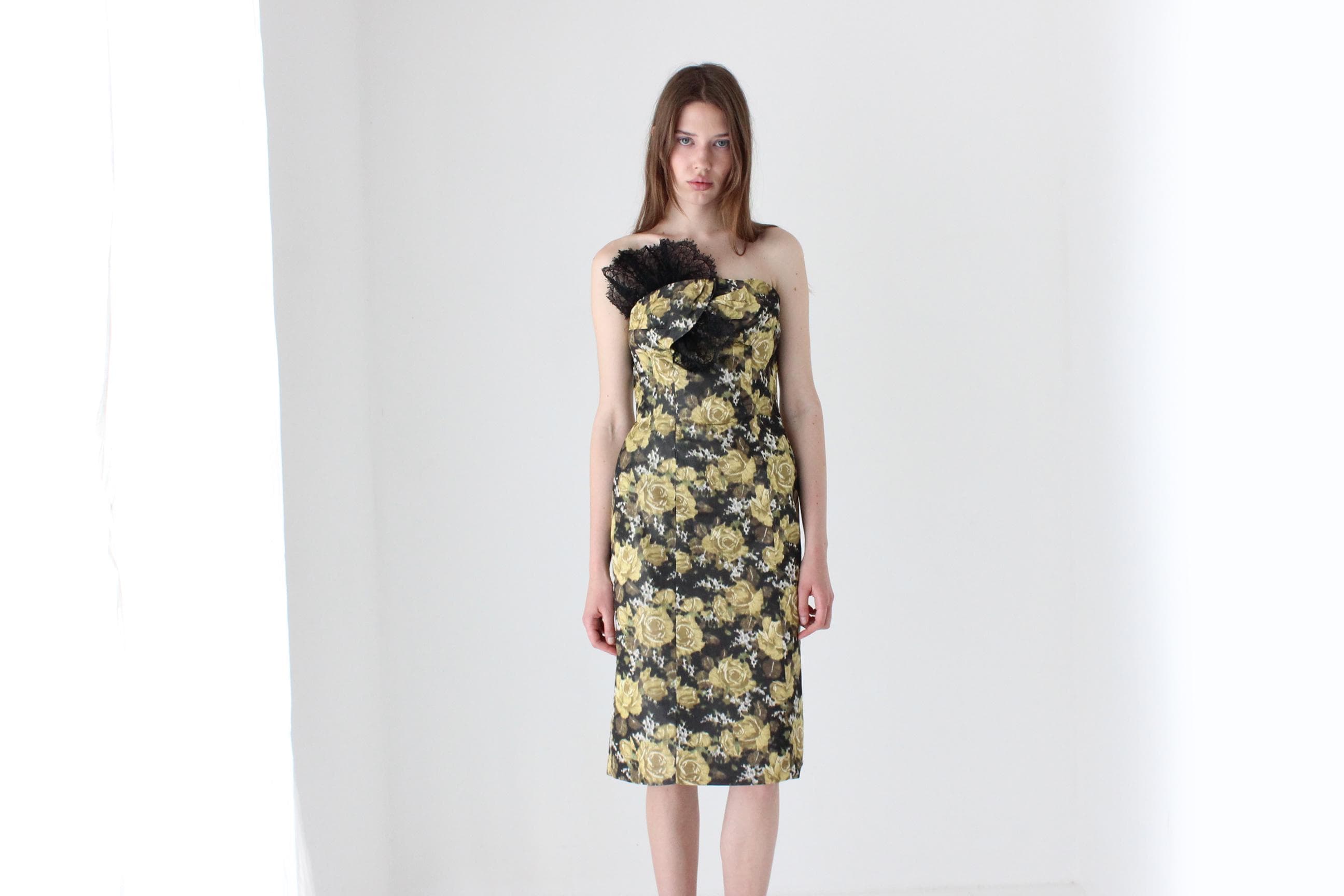 60s Pure Silk Bespoke Fitted Cocktail Dress