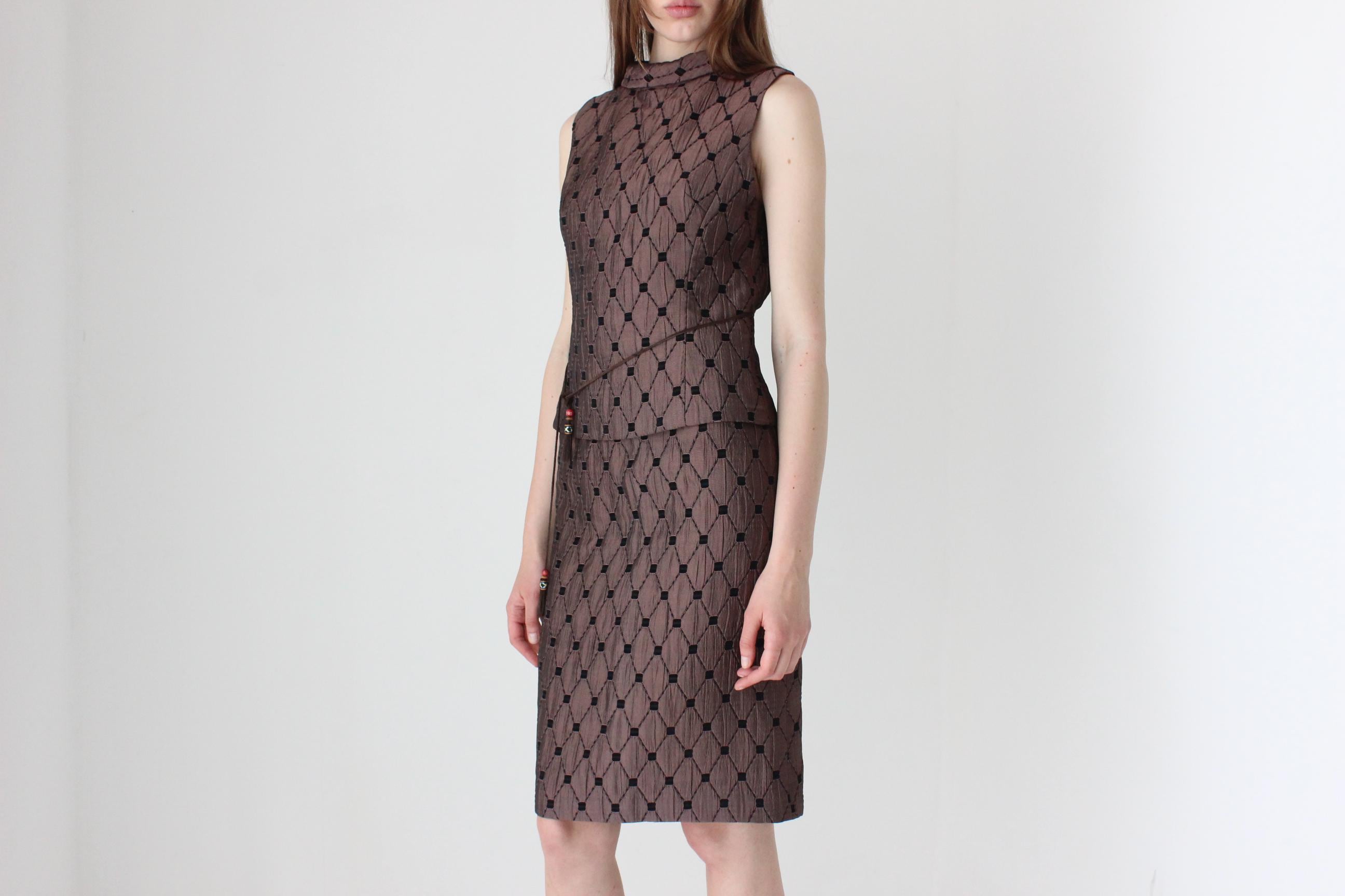 90s Quilted Gallery Girl Two Piece Top & Skirt Set
