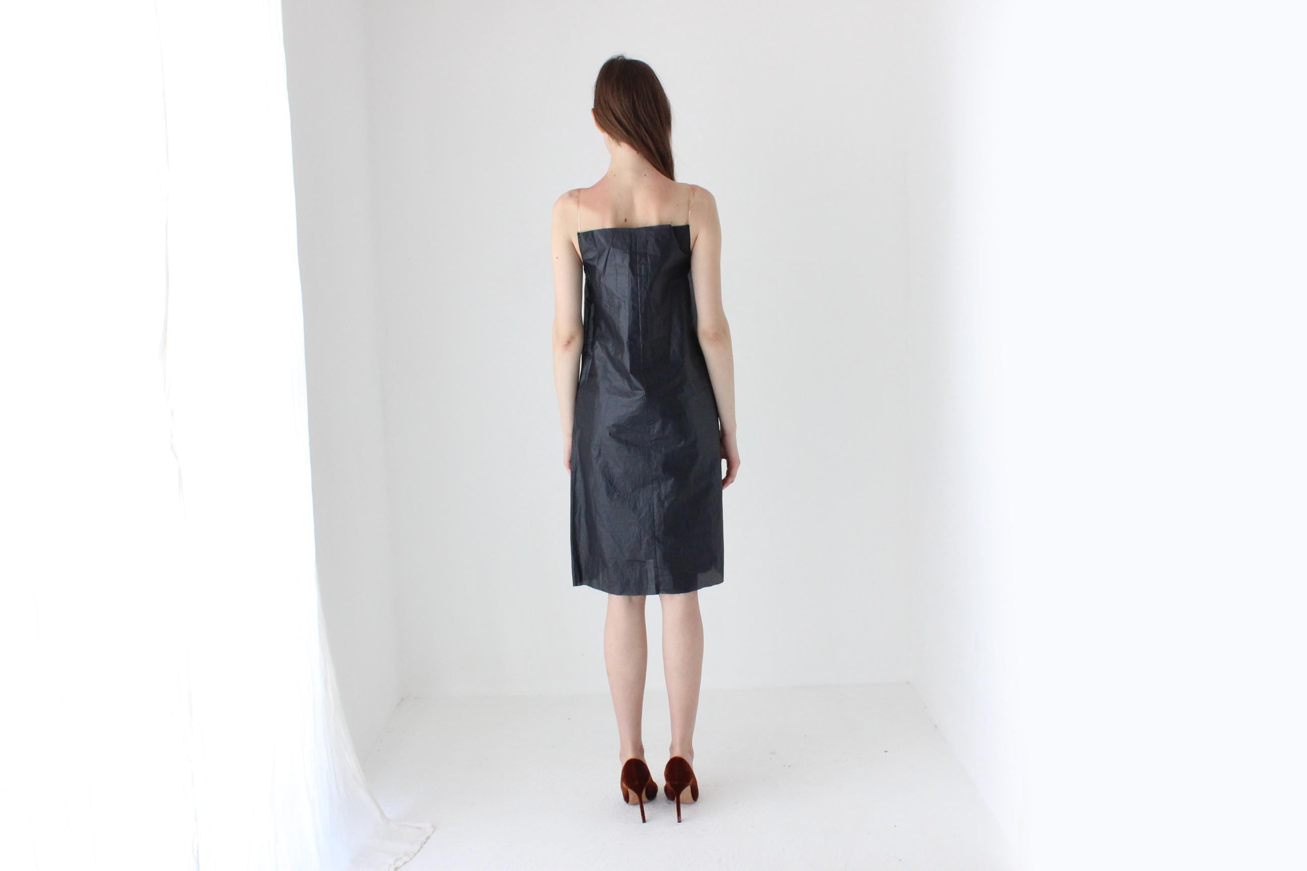 90s Japanese Vintage Plastic 'Floating' Invisible Strap Dress