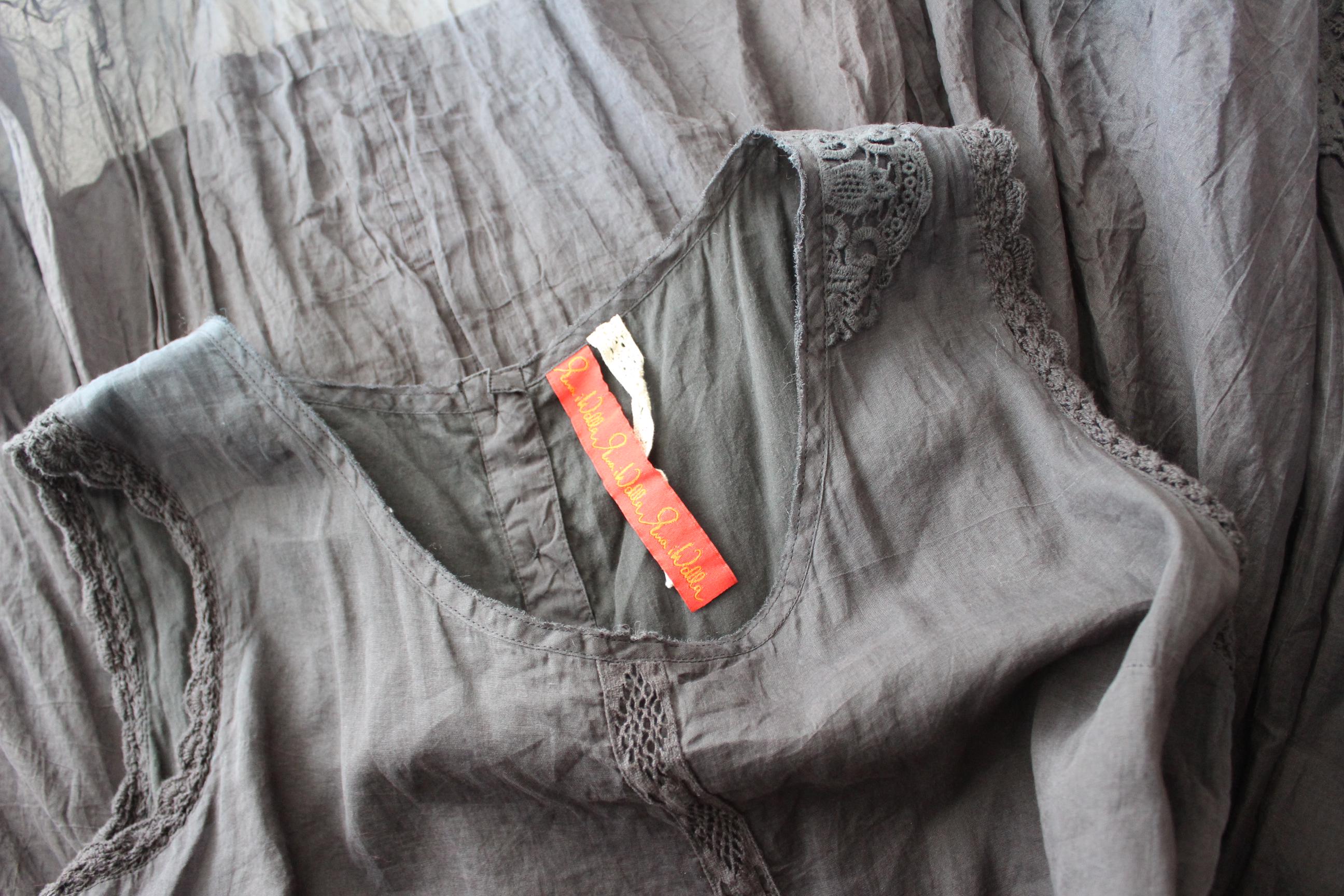 2000s Arty Cotton Gauze & Organdy Voluminous Wired Ruffle Dress by Ewa I Walla