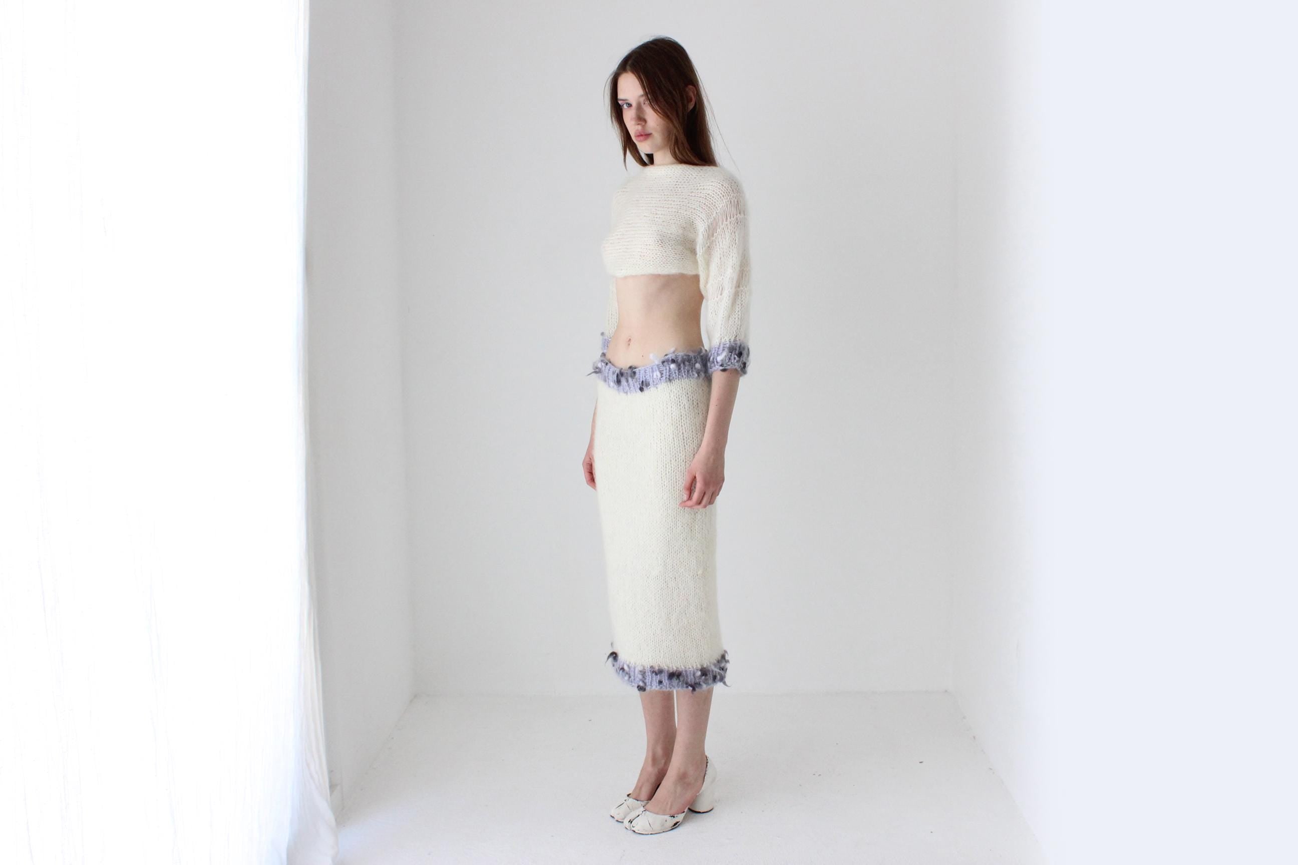 One Off Hand Knit Mohair Multi-Way Dress & Bolero Set