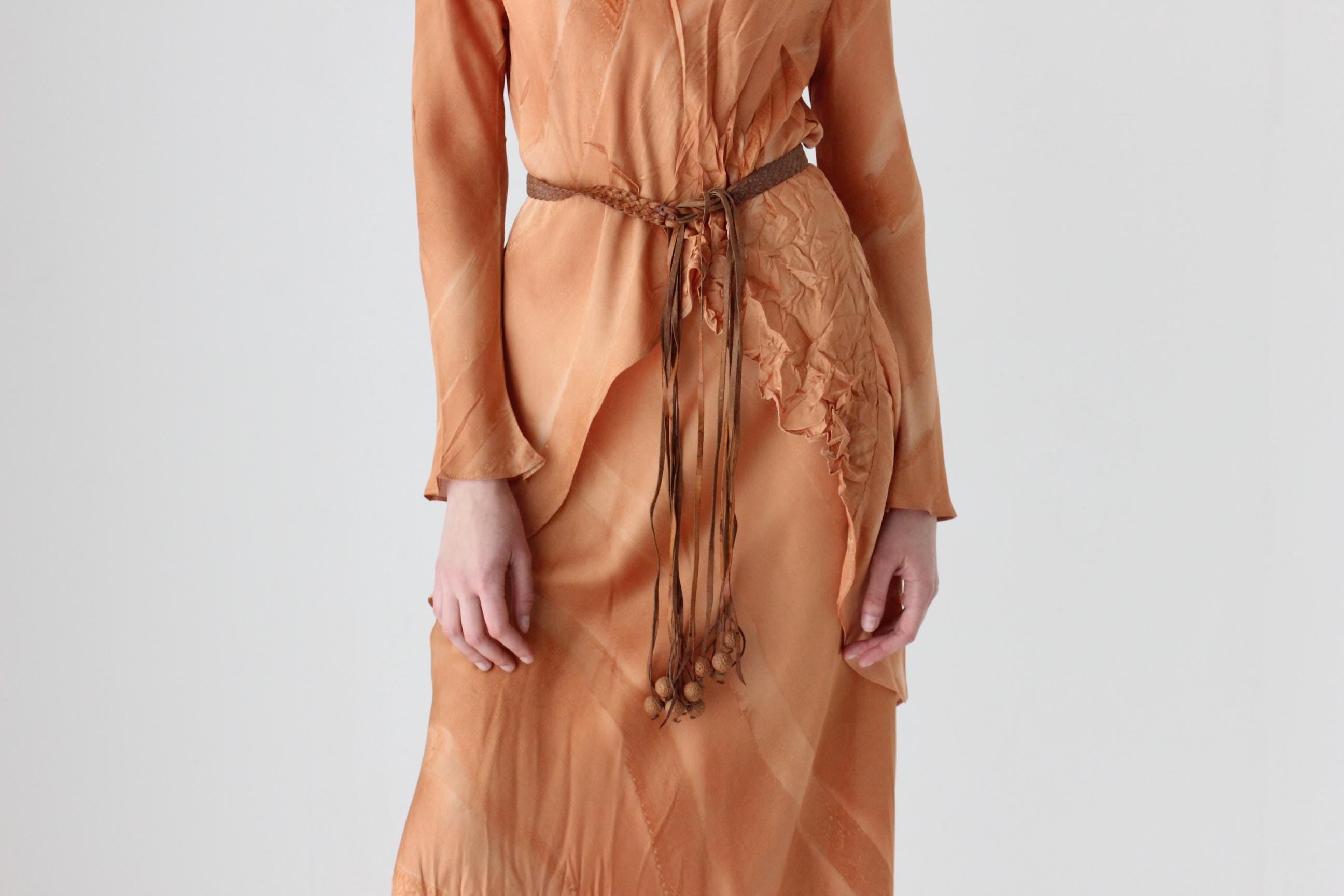 70s Braided Leather Gumnut Belt