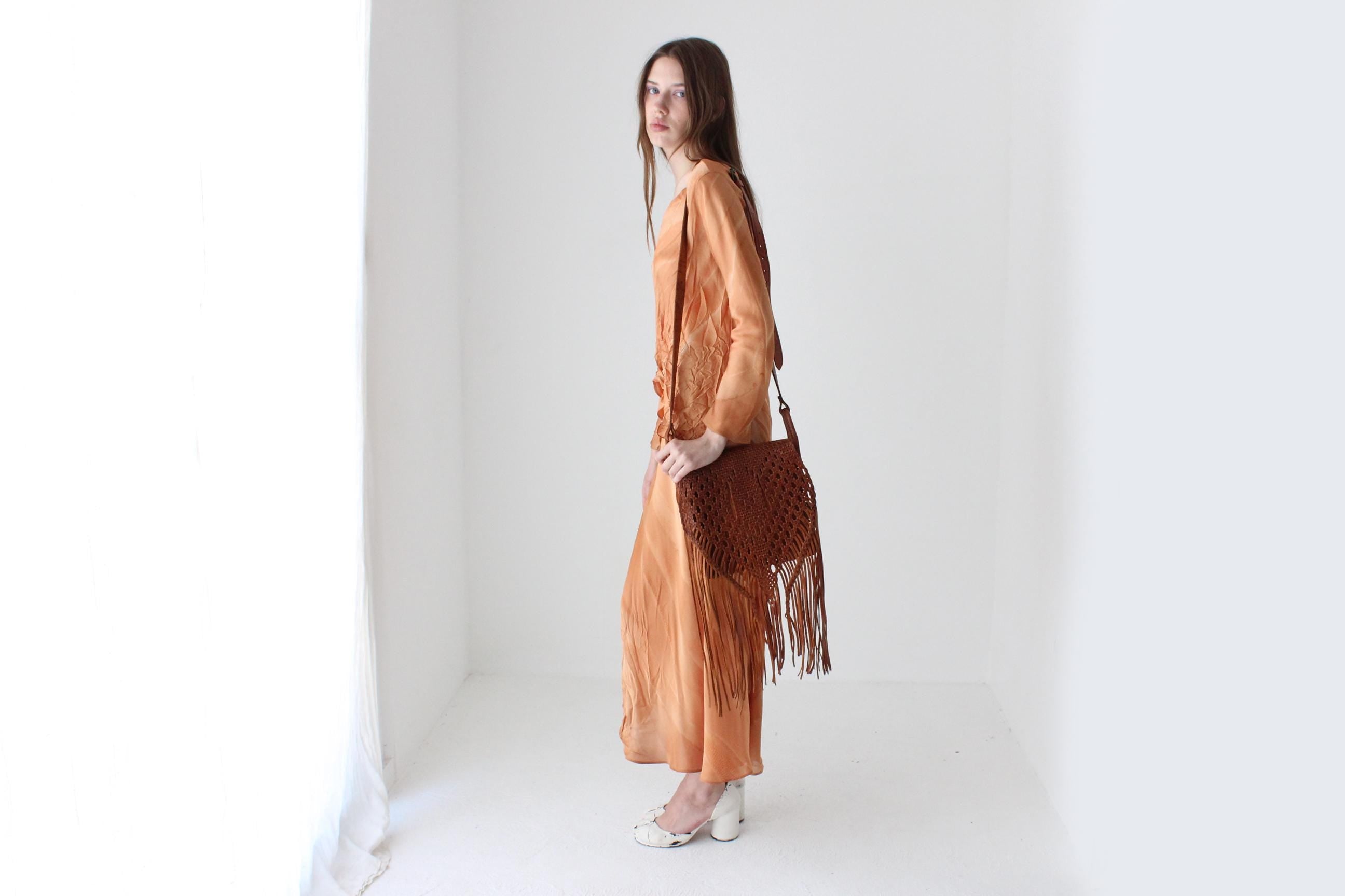 70s Handcrafted Woven Italian Leather Bag