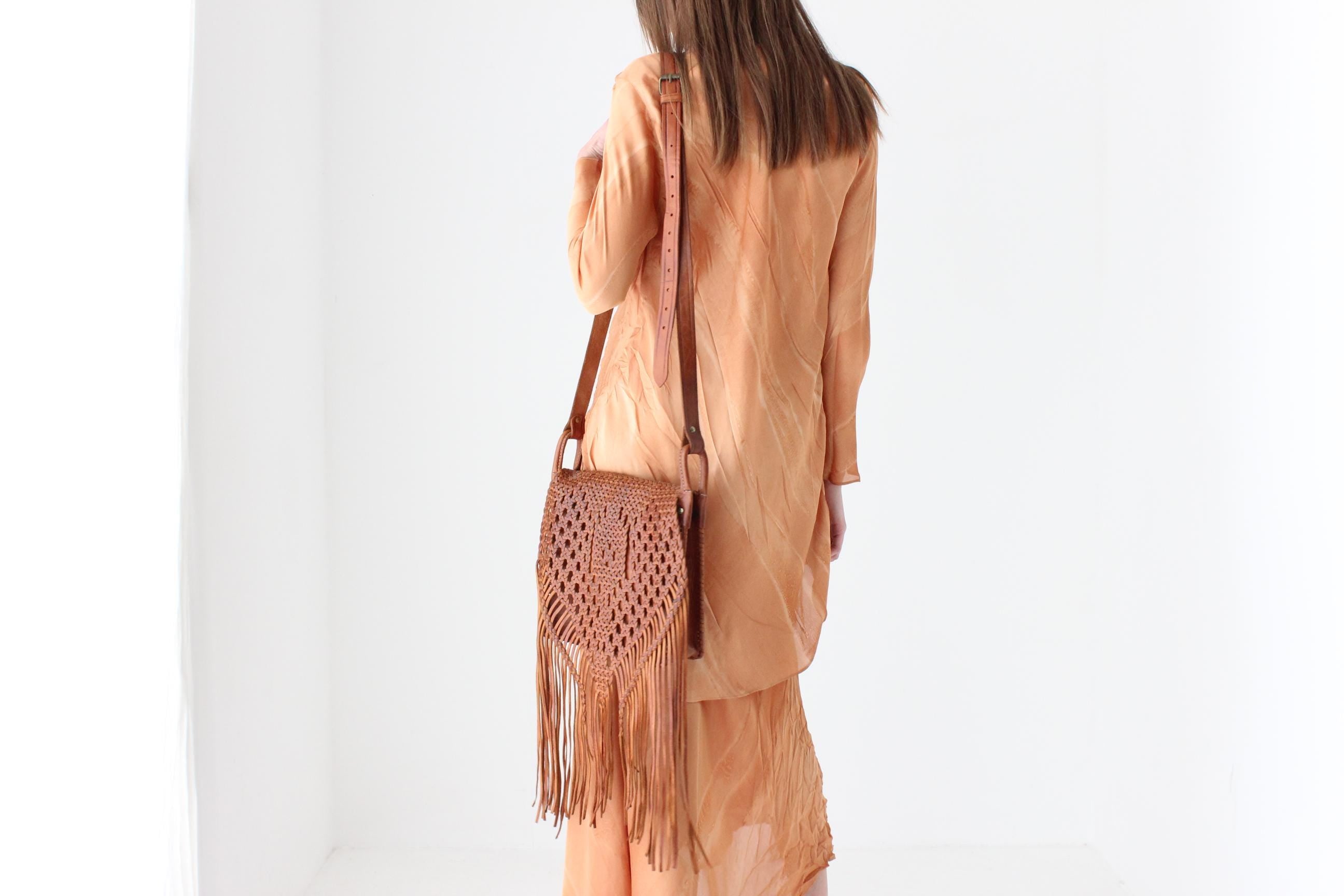 70s Handcrafted Woven Italian Leather Bag