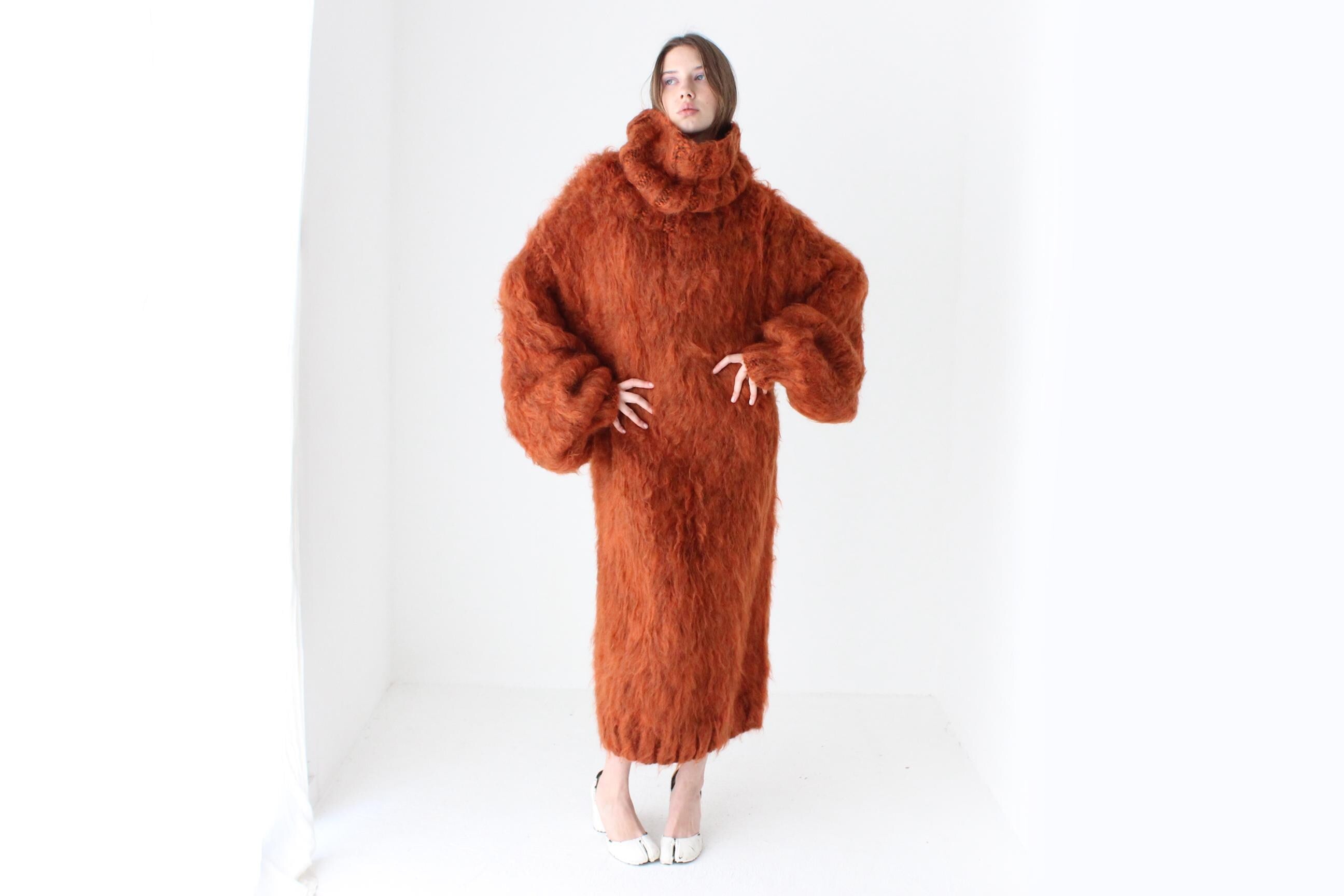 Outrageous Hand Knit Mohair Maxi Sweater Dress