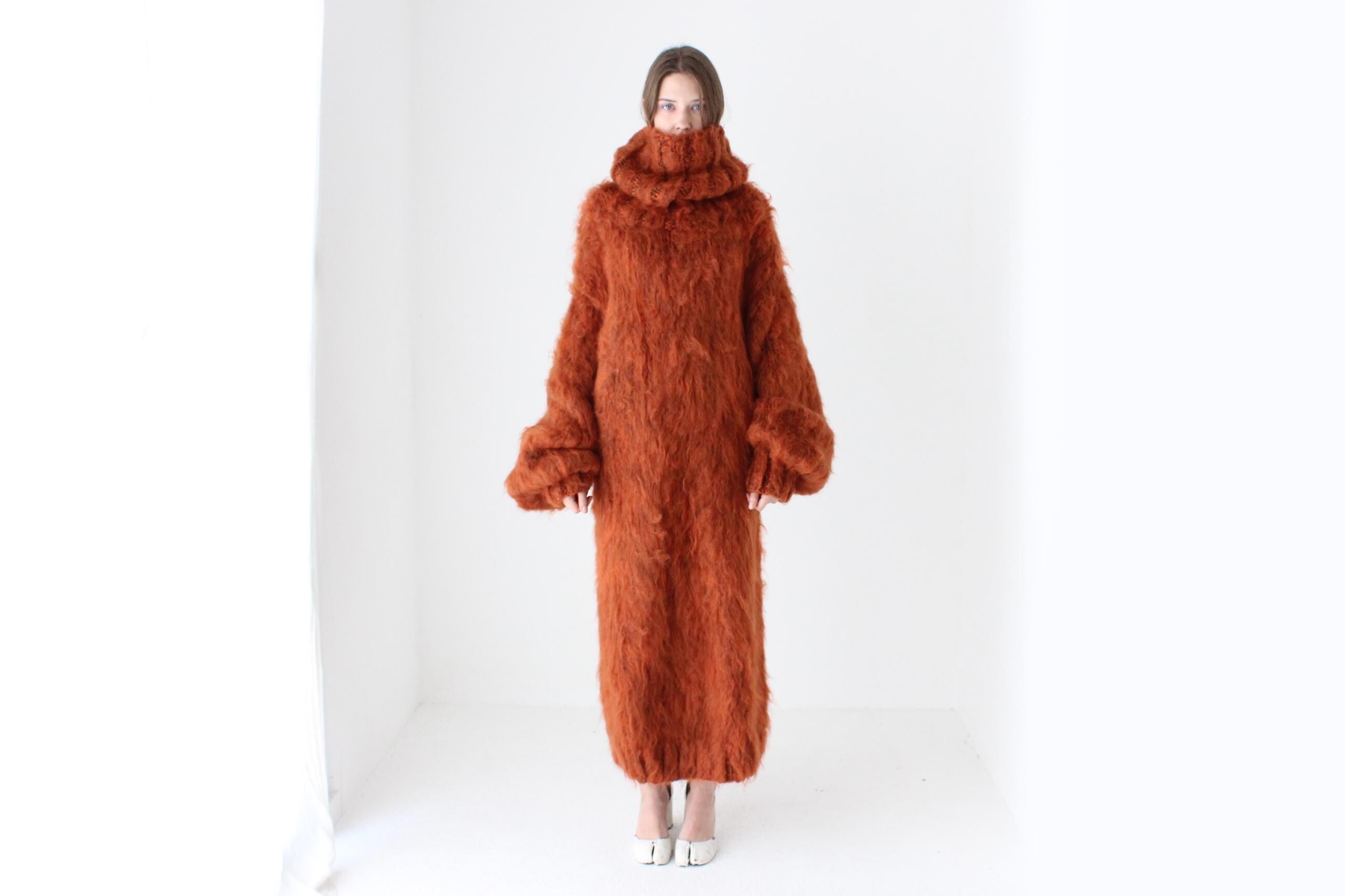 Outrageous Hand Knit Mohair Maxi Sweater Dress