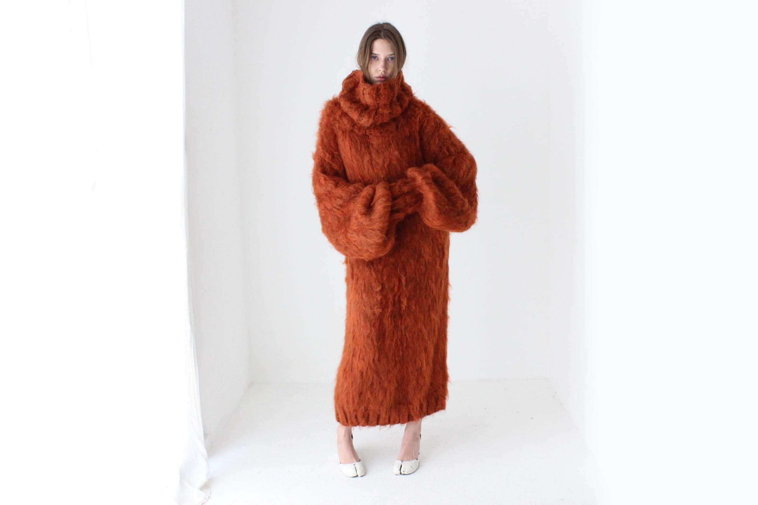 Outrageous Hand Knit Mohair Maxi Sweater Dress