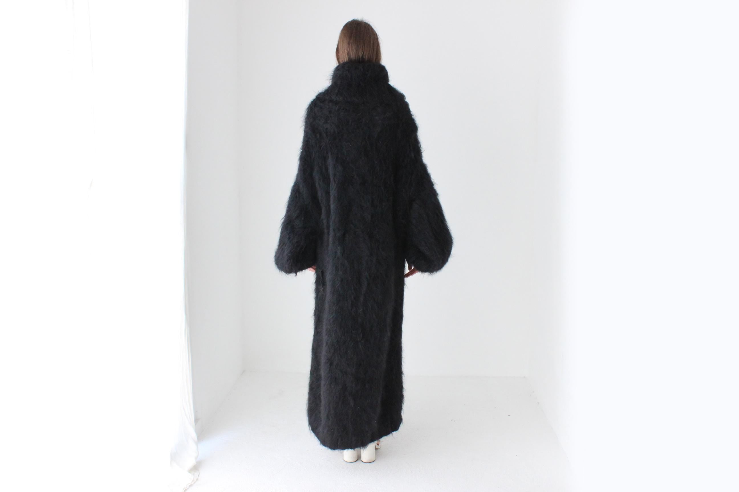 Ink Black Hand Knit Mohair Oversized Sweater Dress