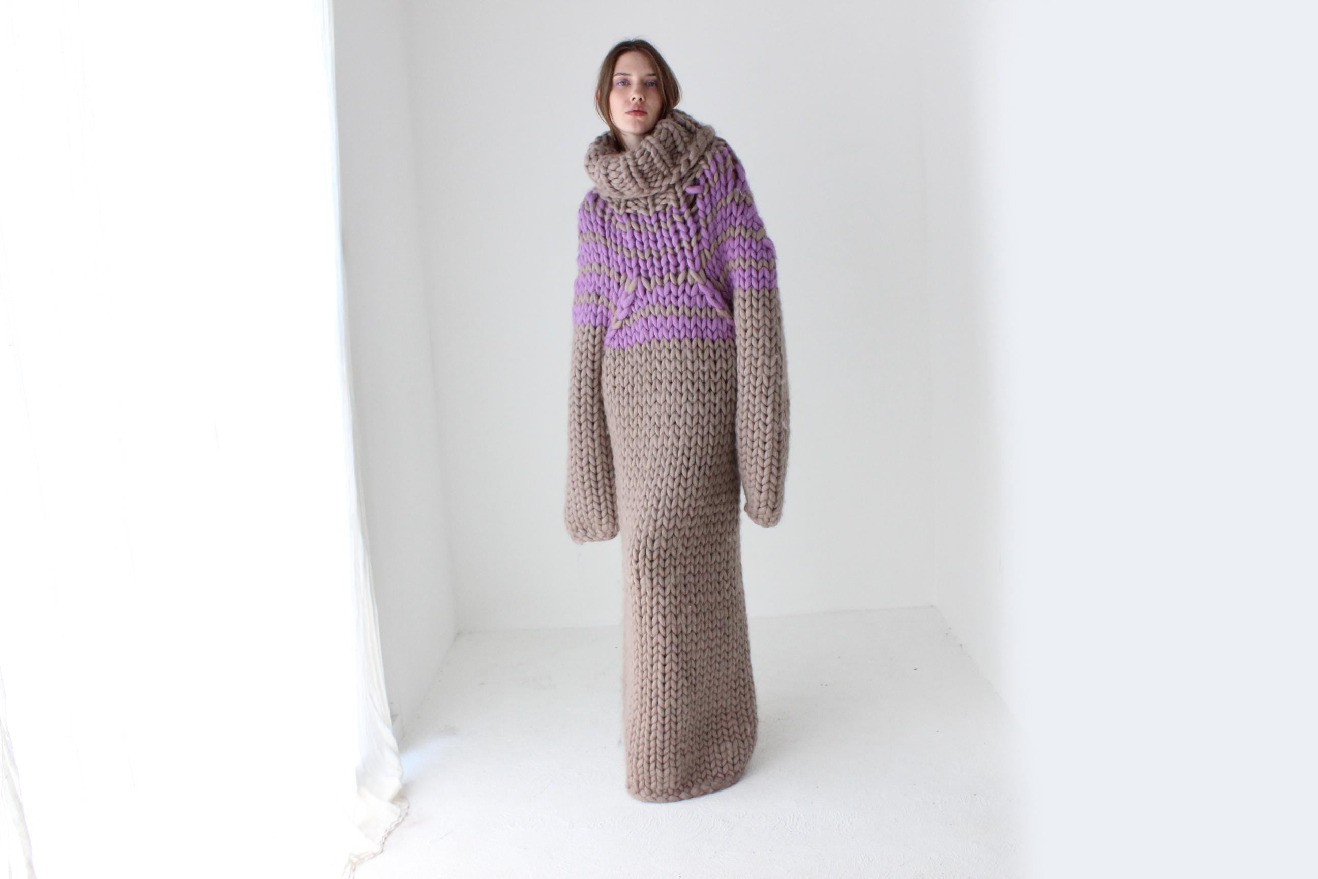 Completely Out There Editorial-Ready Chunky Knit Sweater Dress