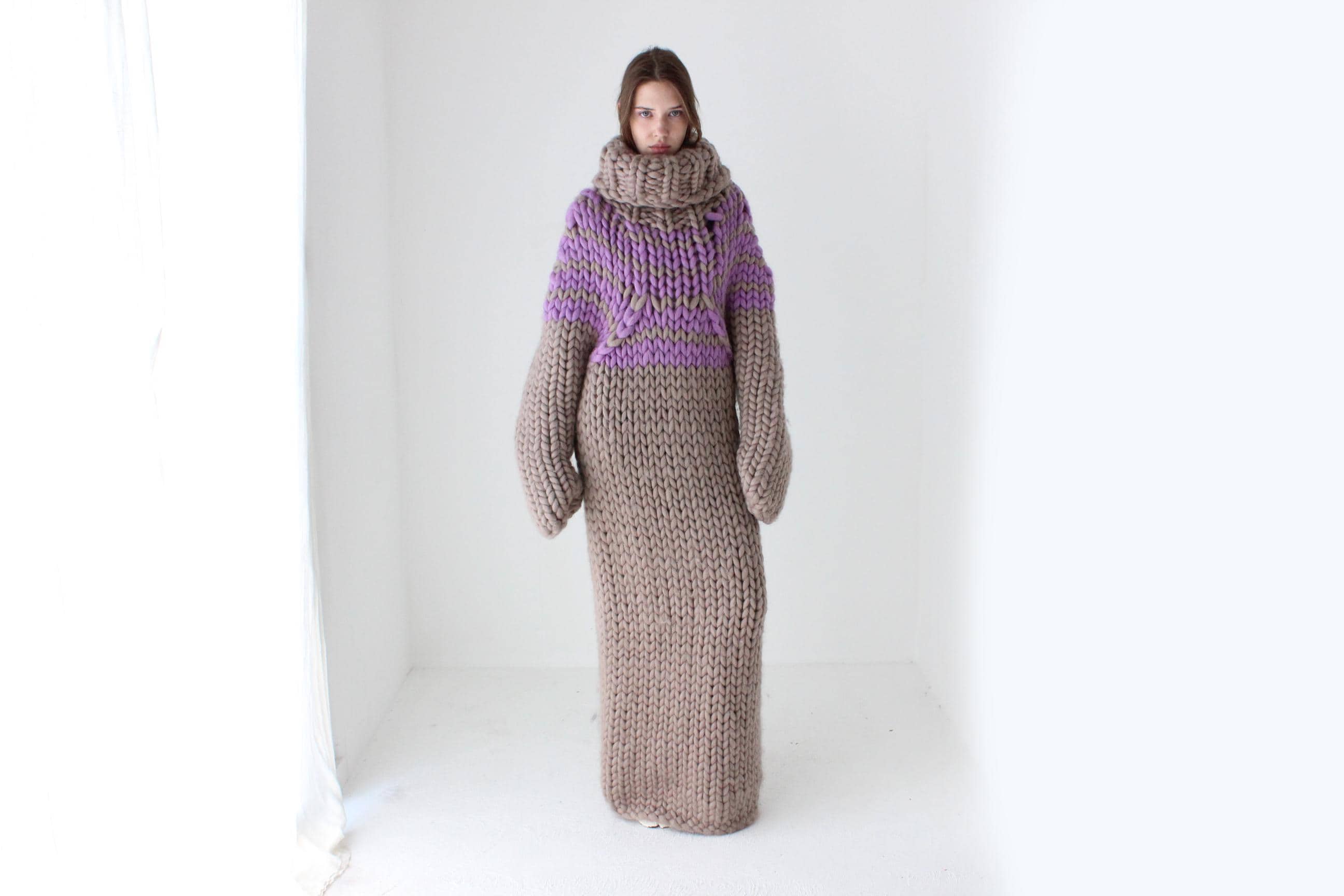 Completely Out There Editorial-Ready Chunky Knit Sweater Dress