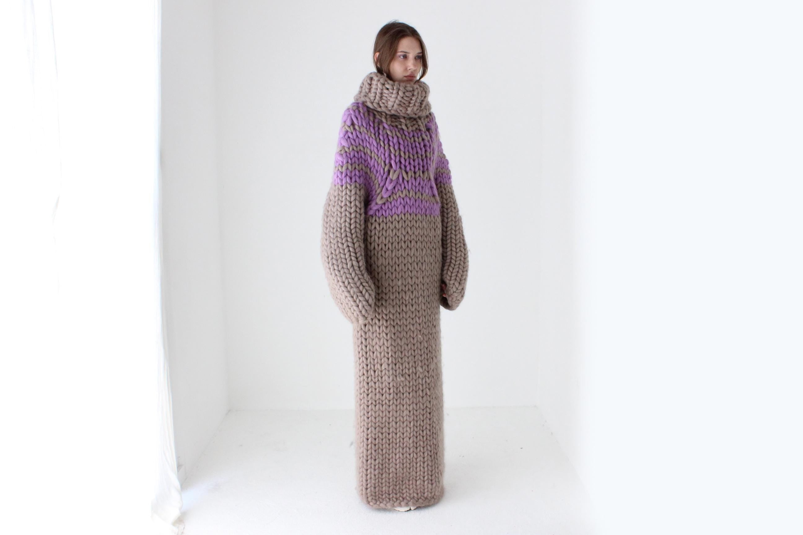 Completely Out There Editorial-Ready Chunky Knit Sweater Dress