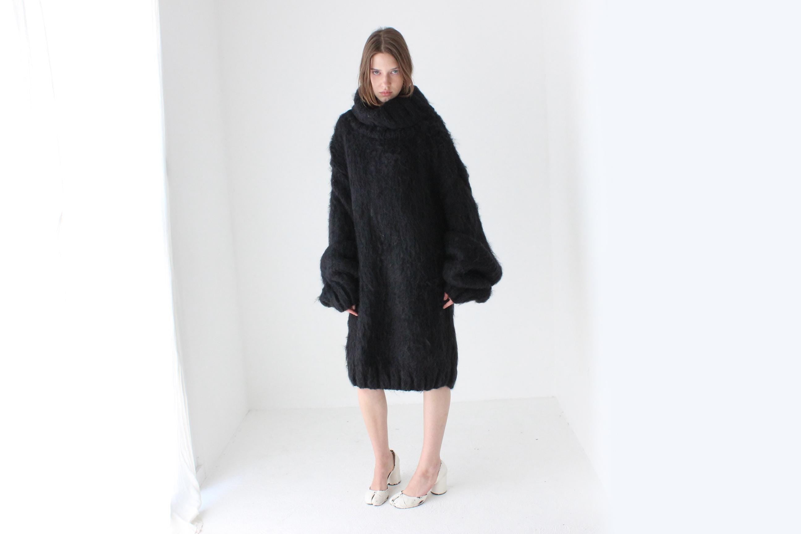 Fine Hand Knit Mohair Oversized Sweater Dress