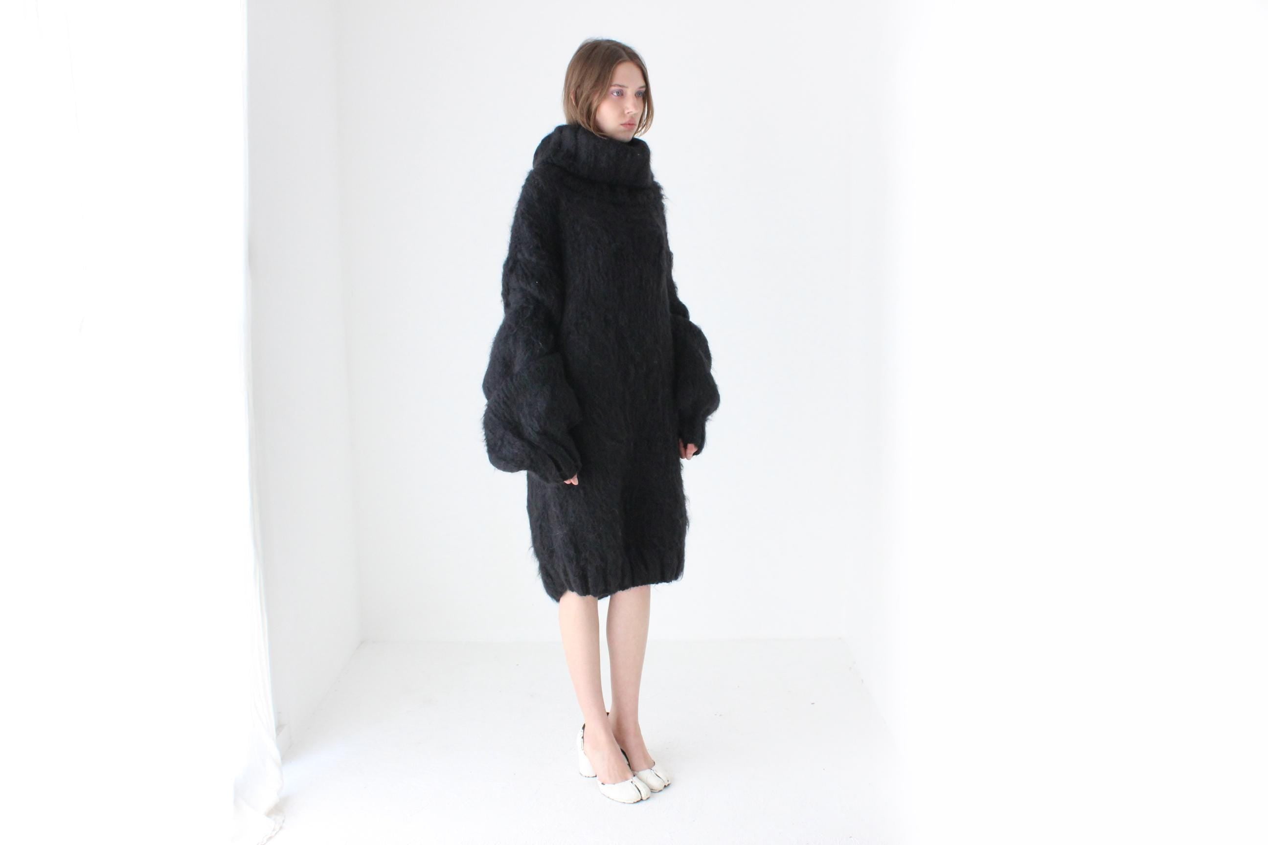 Fine Hand Knit Mohair Oversized Sweater Dress