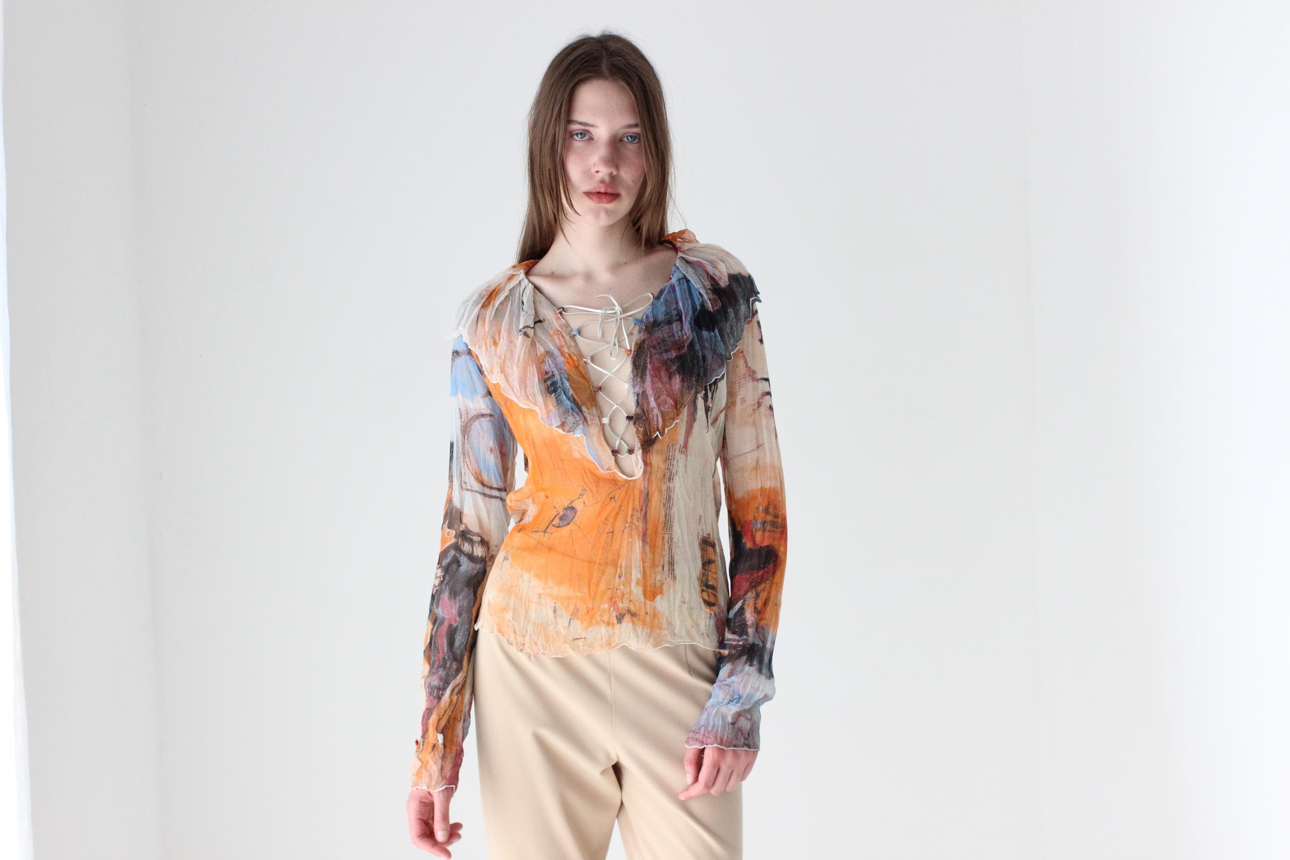 Y2K Just Cavalli Surrealist Top