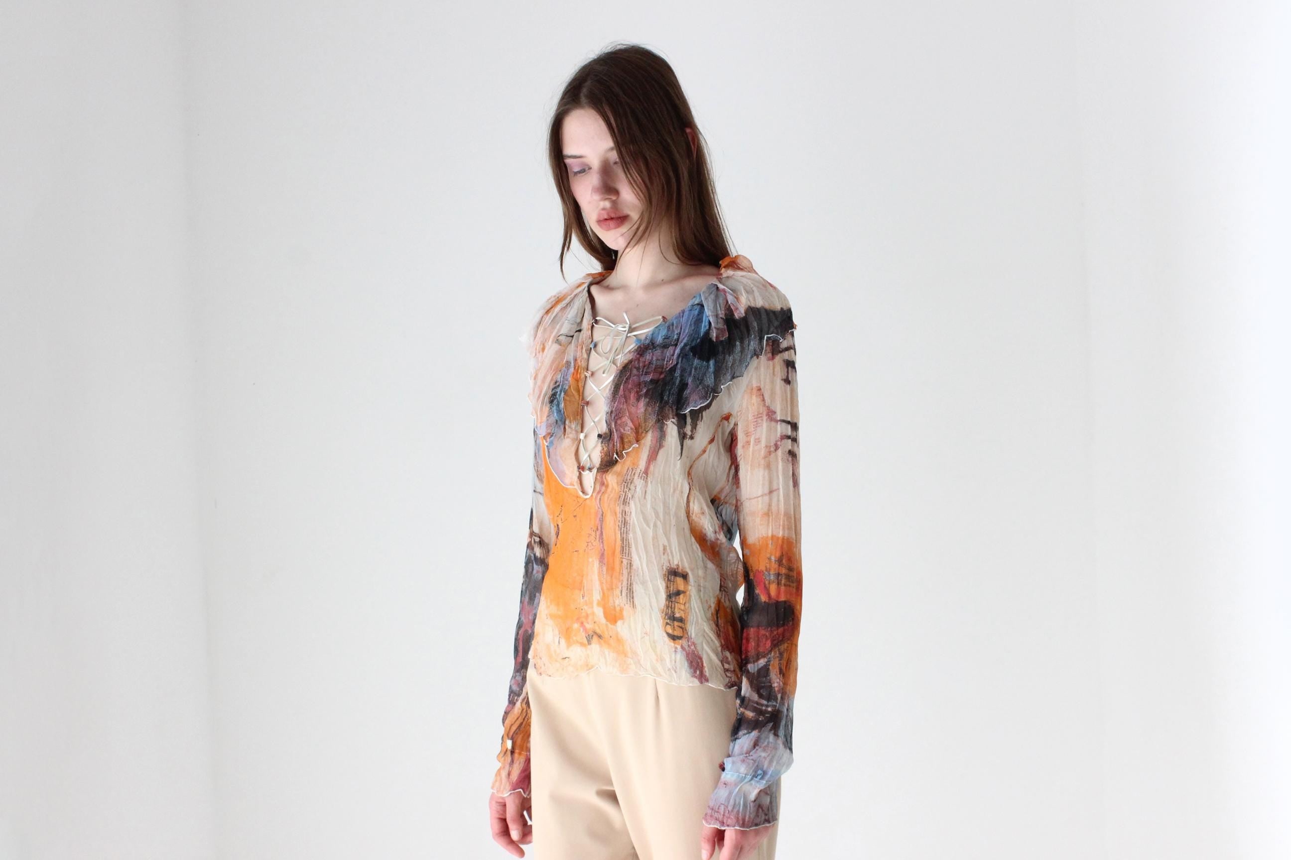Y2K Just Cavalli Surrealist Top