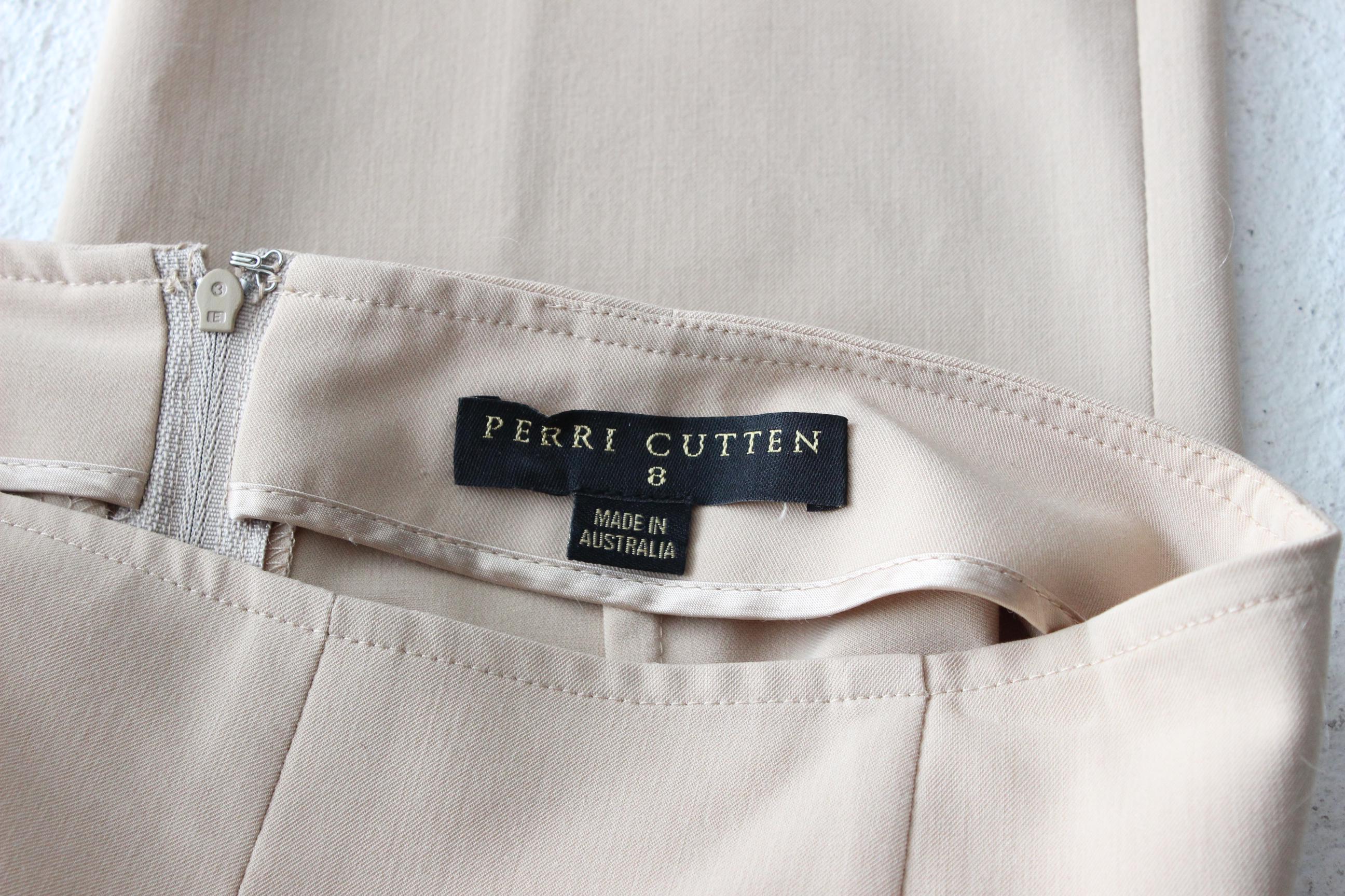Chic 90s Neutral Beige Straight Cut Trousers