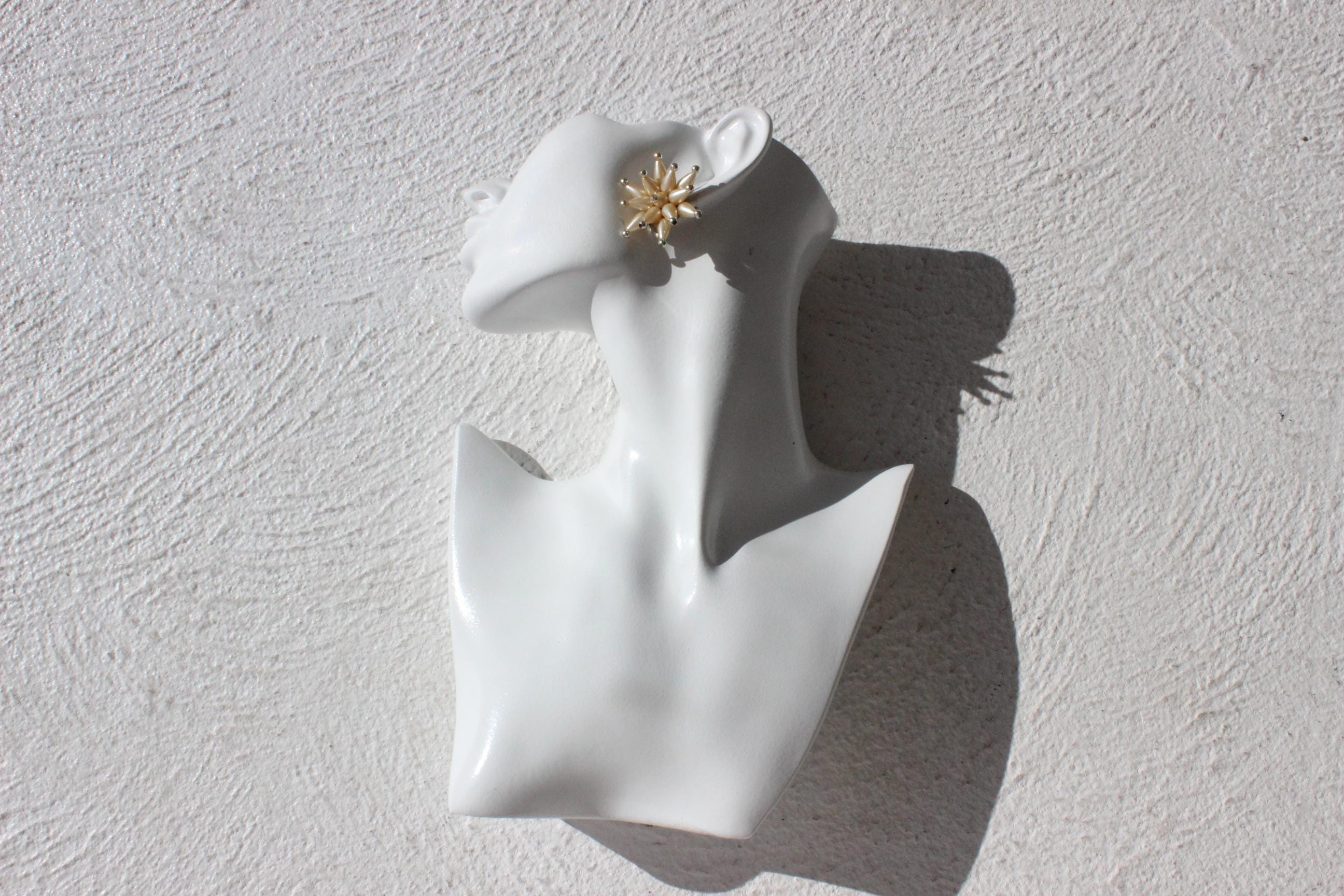 60s Pearl 'Flower' Clip Ons